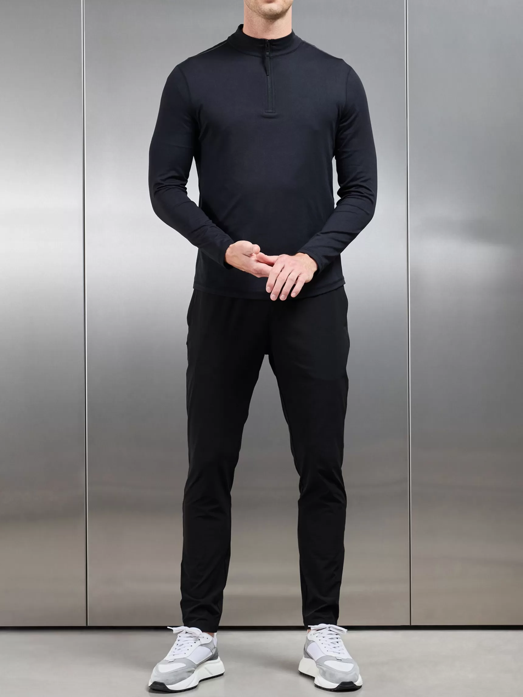 Sale ARNE Active Essential Half Zip - Black