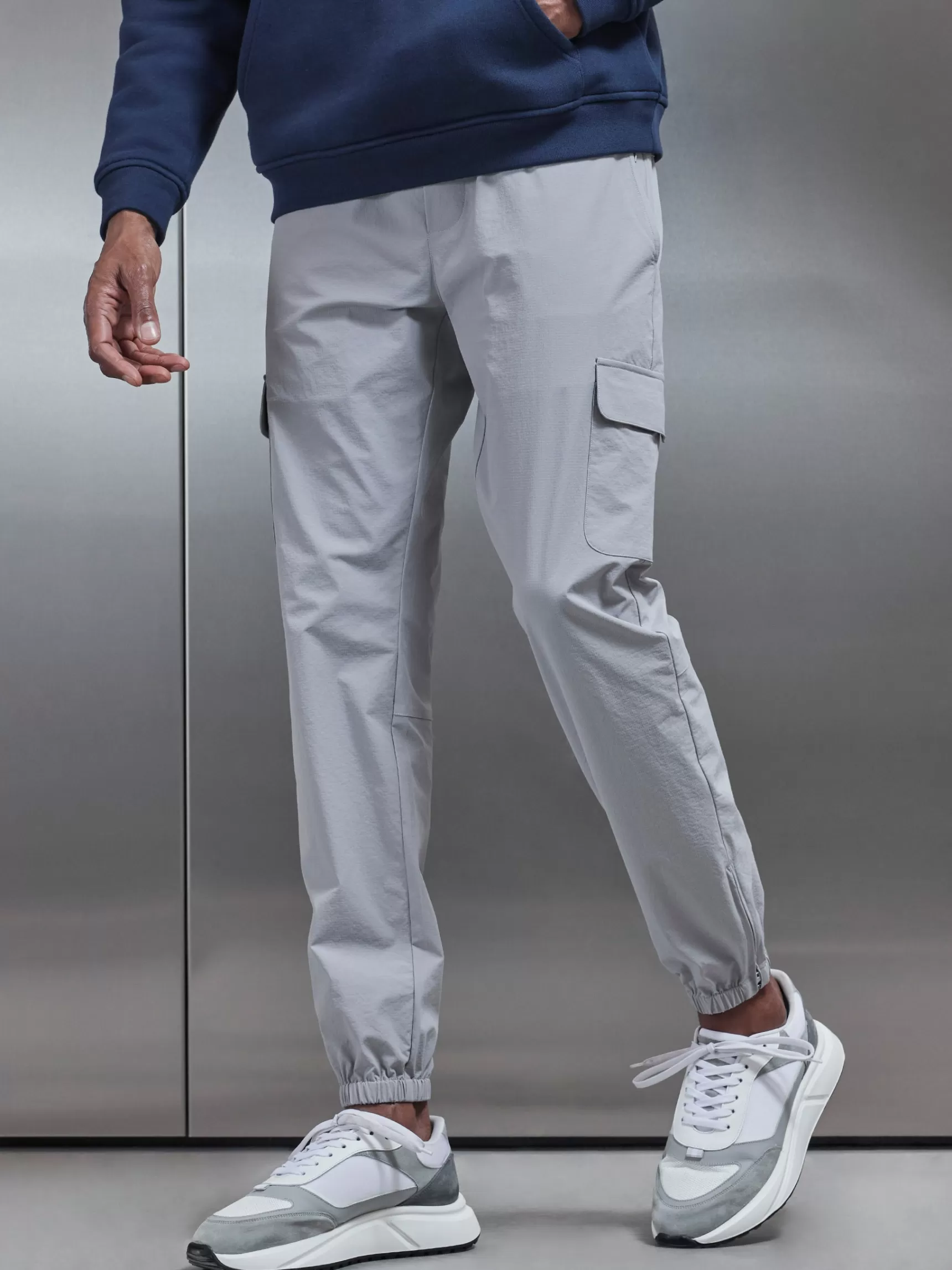Cheap ARNE Active Technical Cuffed Cargo Pant - Mid Grey MidGrey