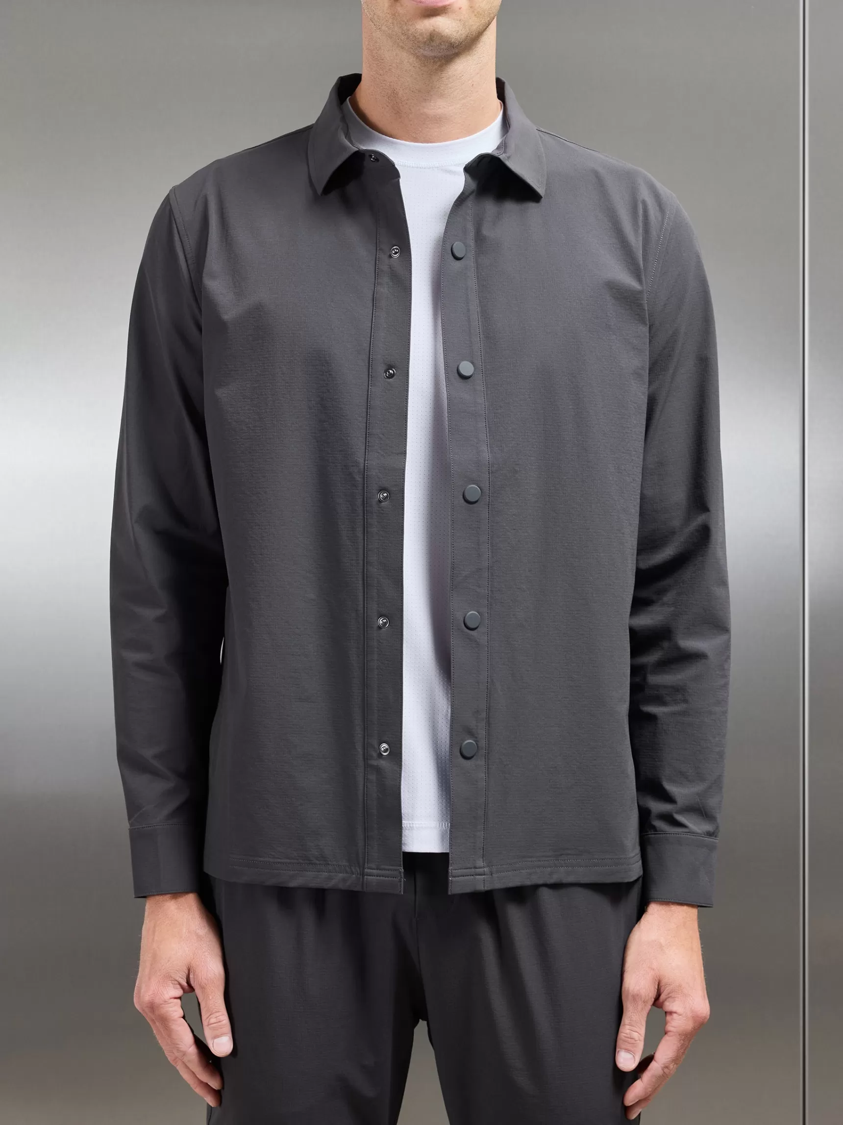 Store ARNE Active Technical Overshirt - Grey