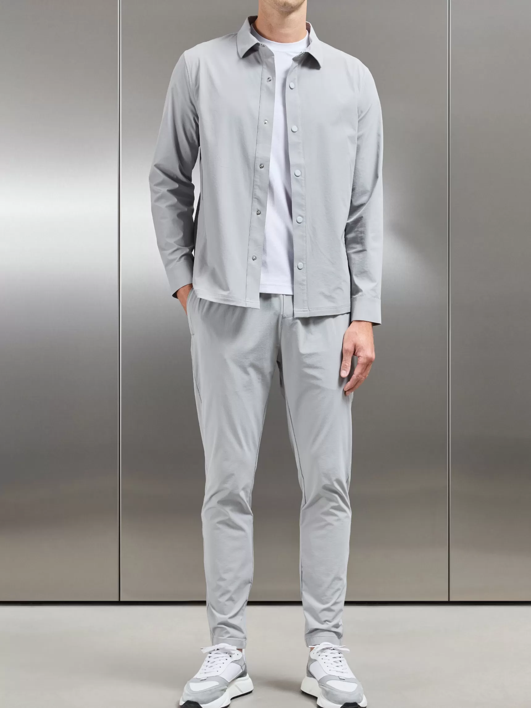 Outlet ARNE Active Technical Overshirt - Mid Grey MidGrey