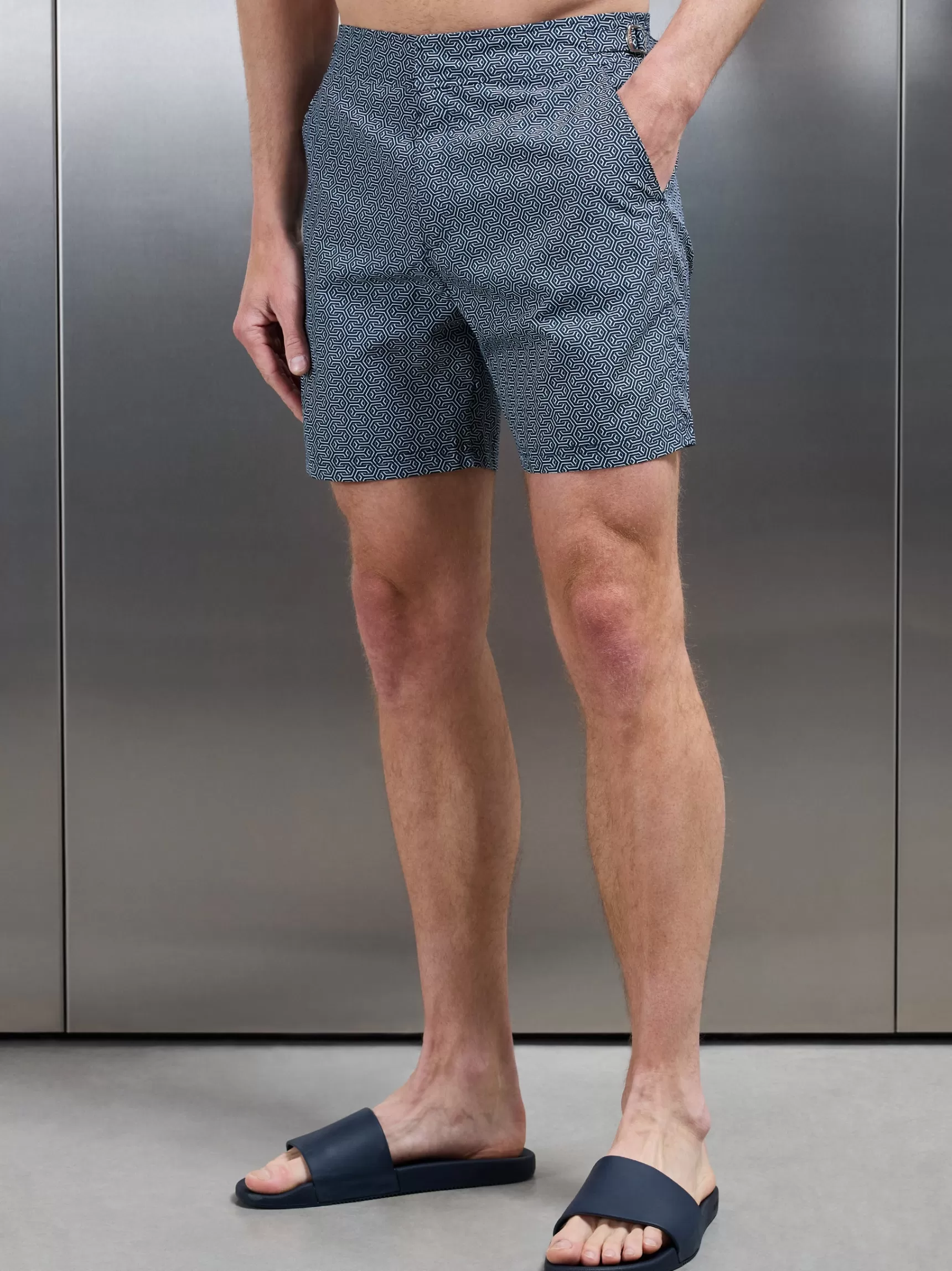 Shop ARNE Amalfi Tailored Swim Short - Navy