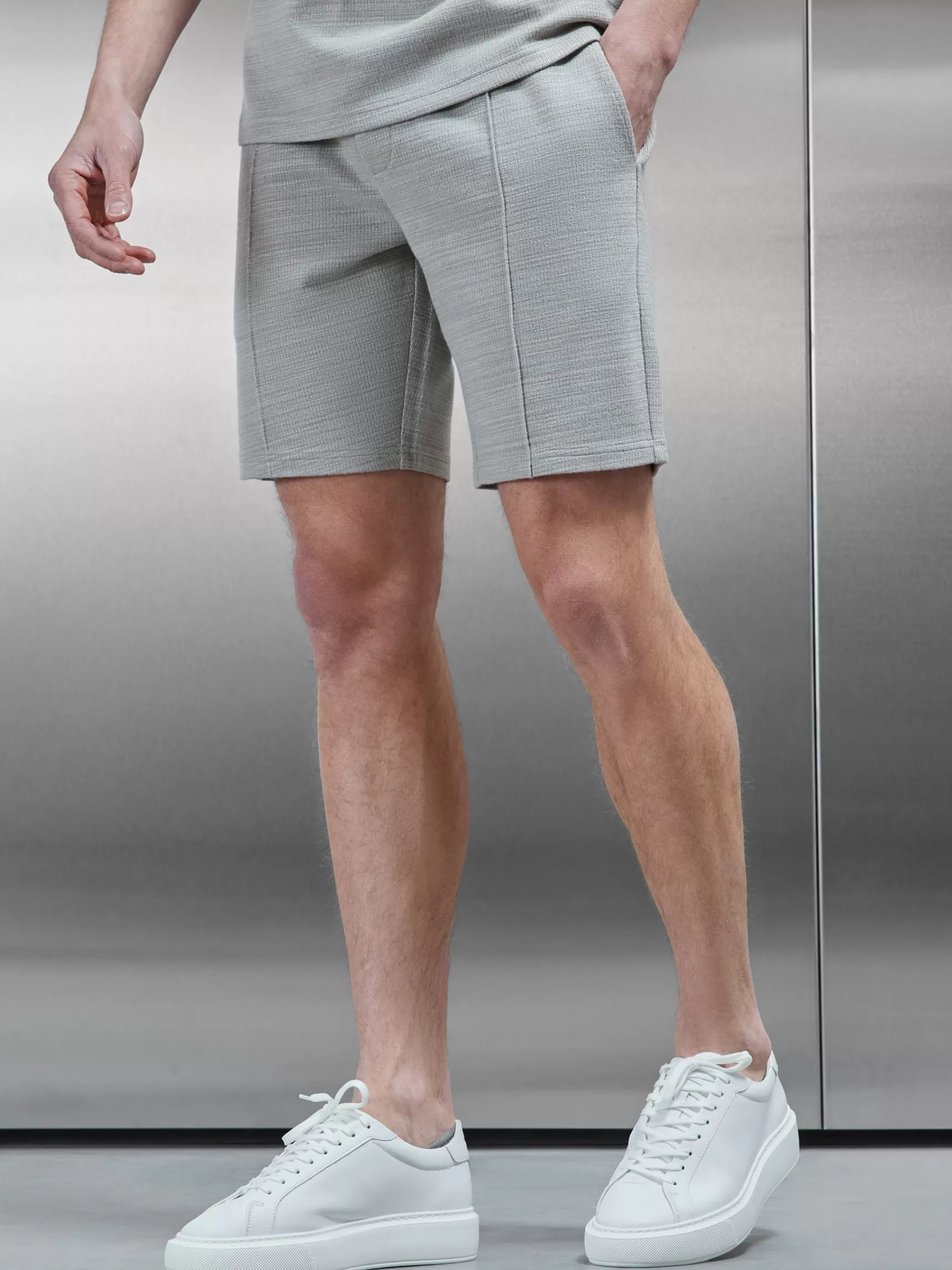 Fashion ARNE Cavour Textured Short - Stone
