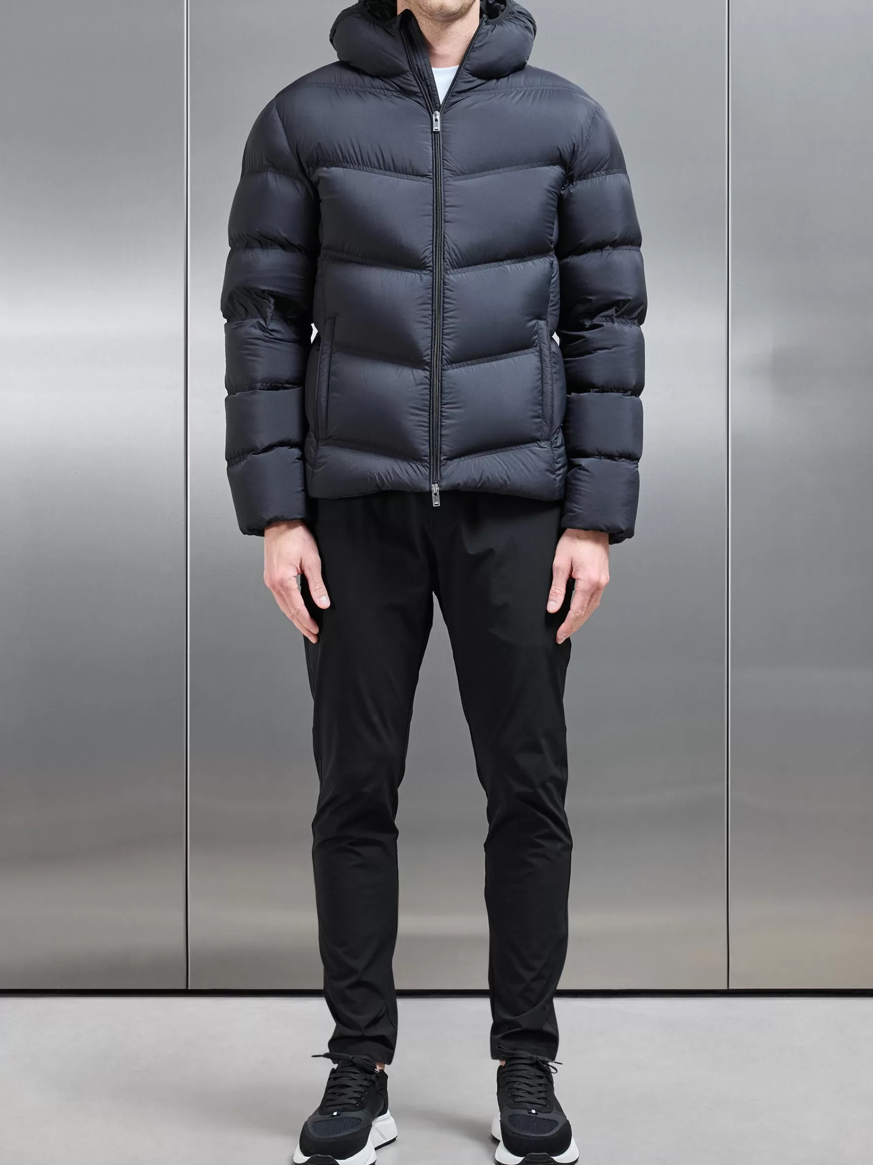 Outlet ARNE Chevron Puffer Jacket - Black