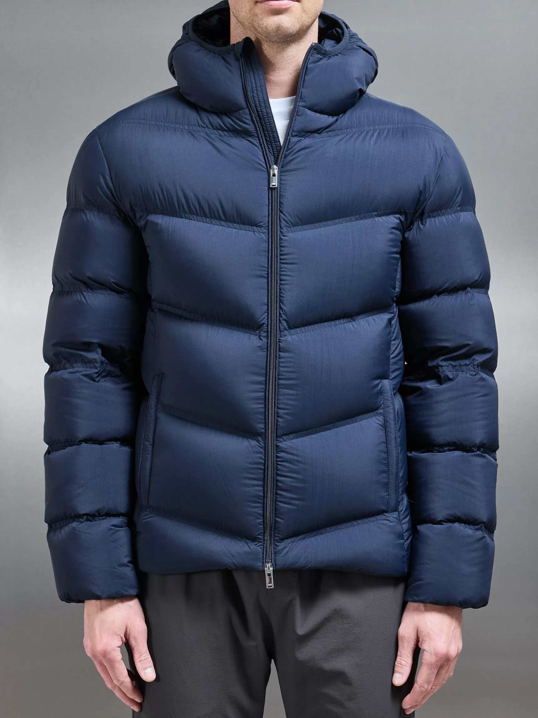 Flash Sale ARNE Chevron Puffer Jacket - Navy