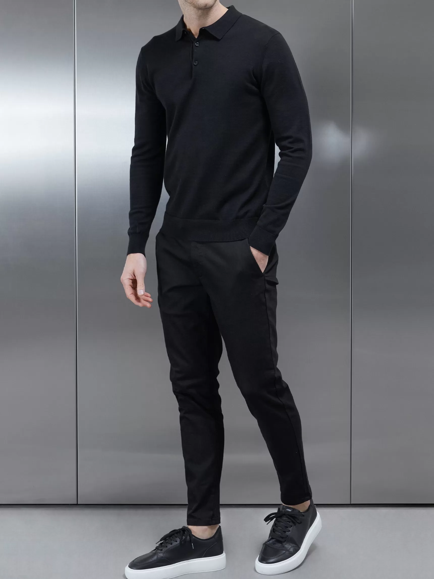 Cheap ARNE Chino Trouser - Black