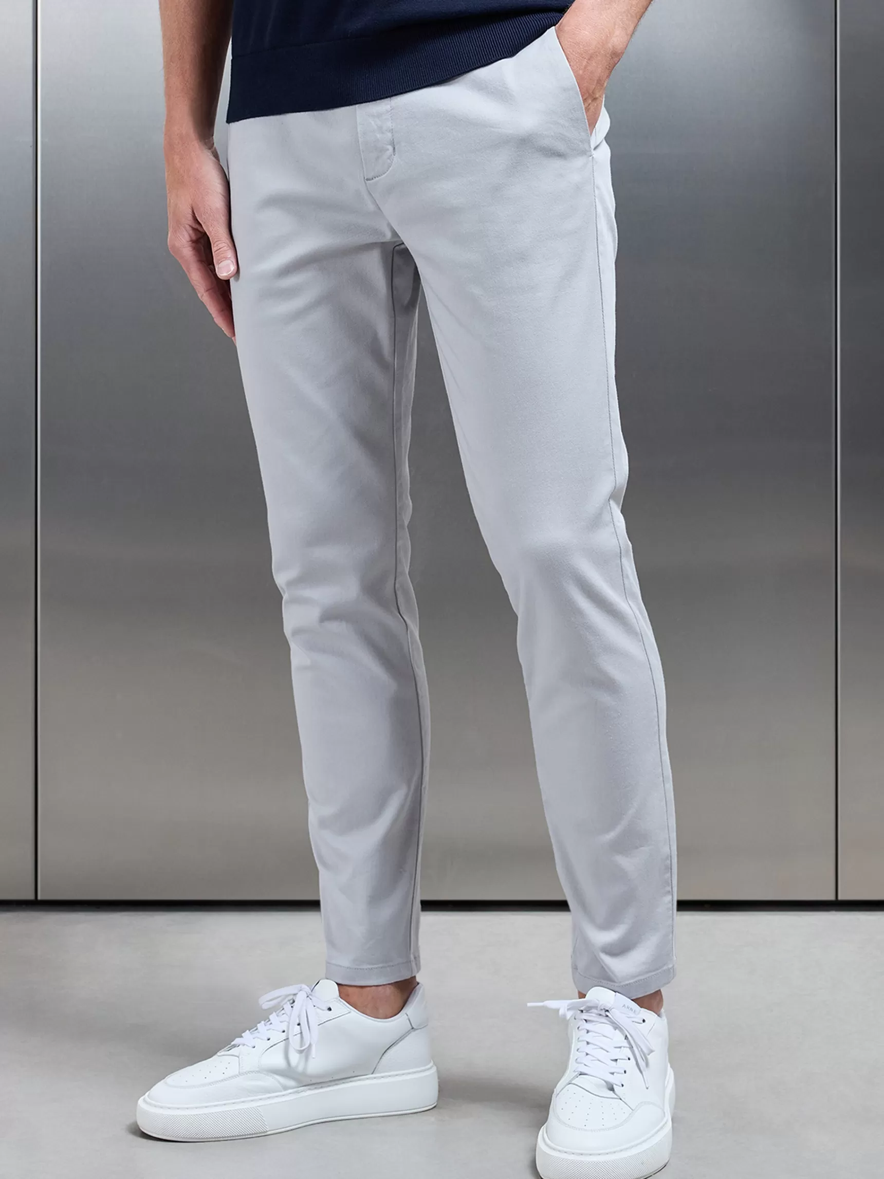 Discount ARNE Chino Trouser - Mid Grey MidGrey