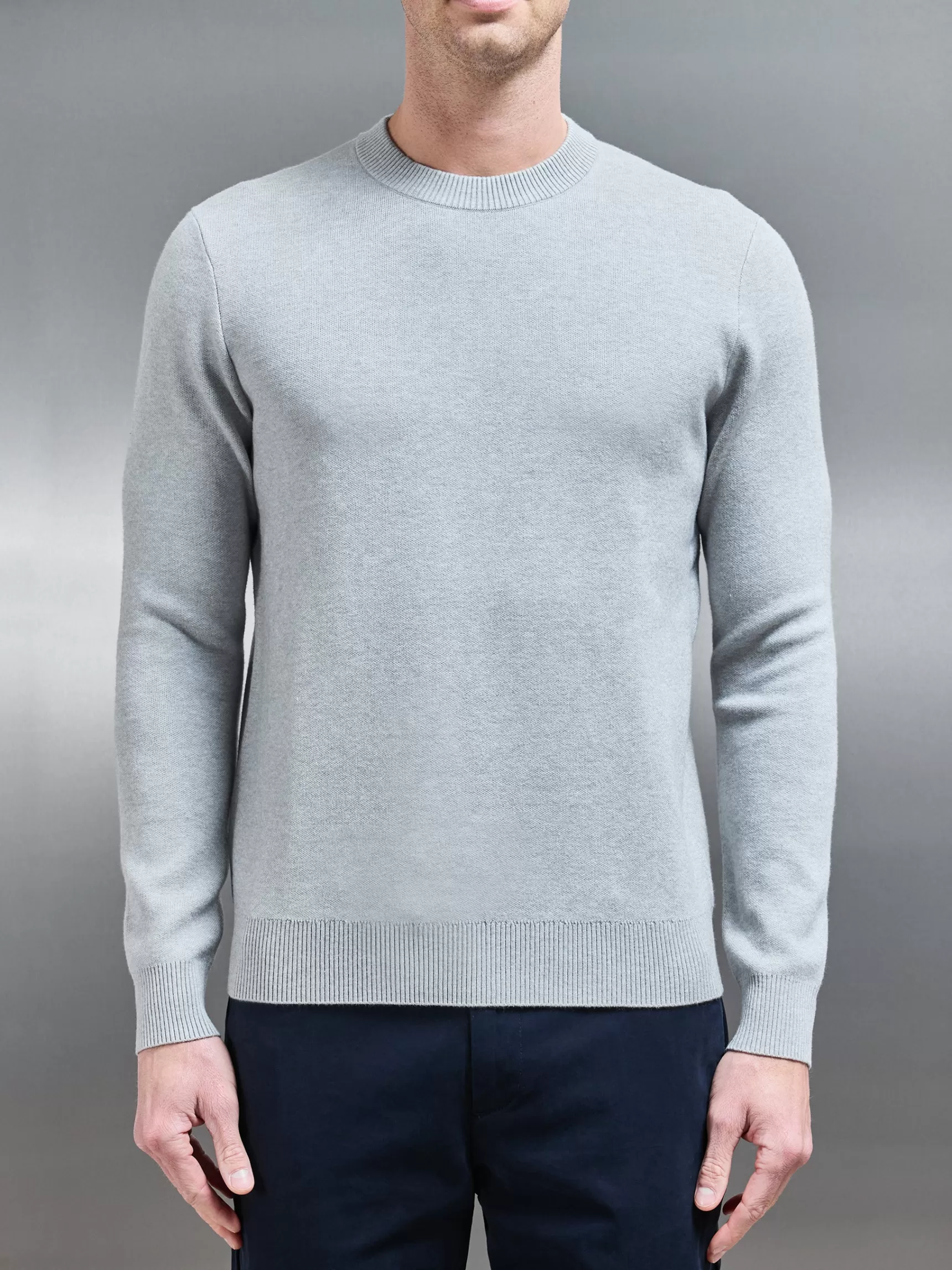 Online ARNE Chunky Knitted Sweatshirt - Marl Grey MarlGrey