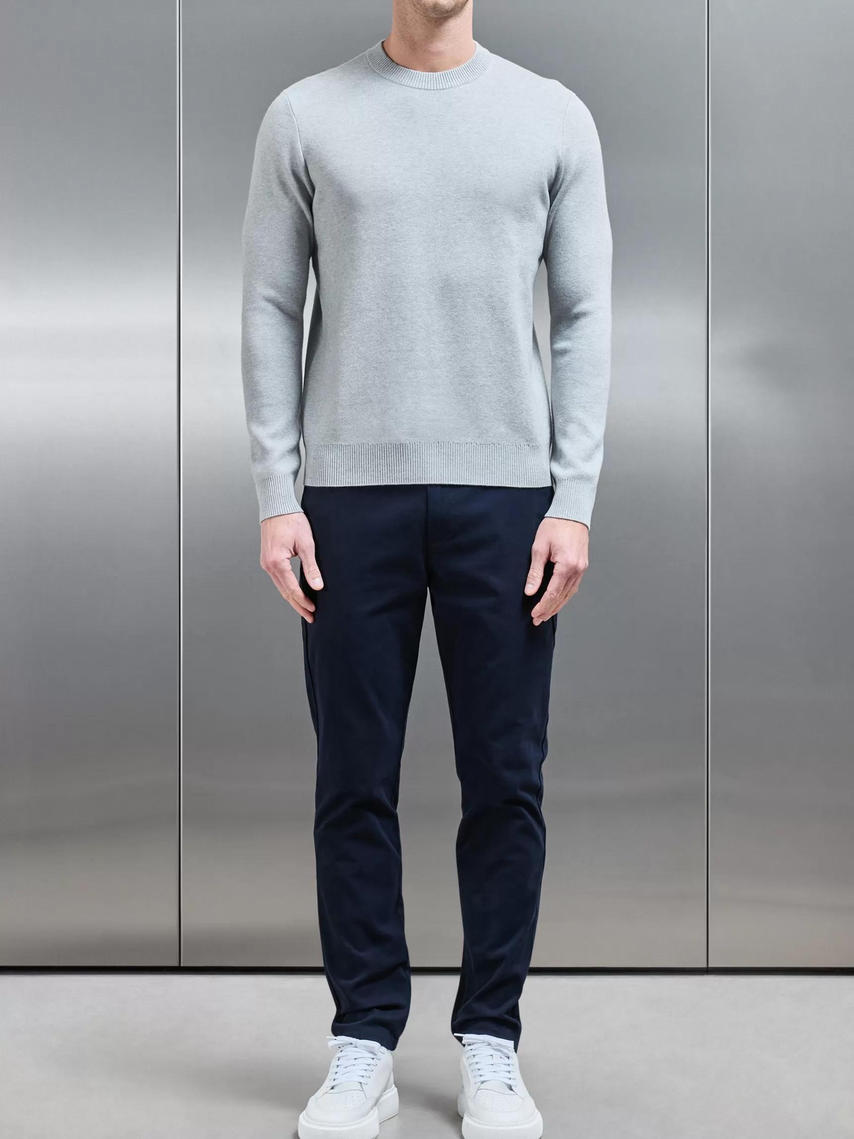 Online ARNE Chunky Knitted Sweatshirt - Marl Grey MarlGrey