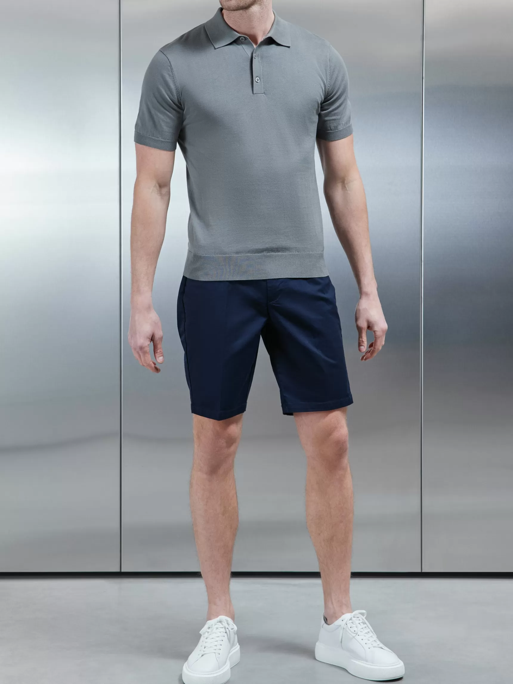 Shop ARNE Cotton And Silk Polo Shirt - Sage