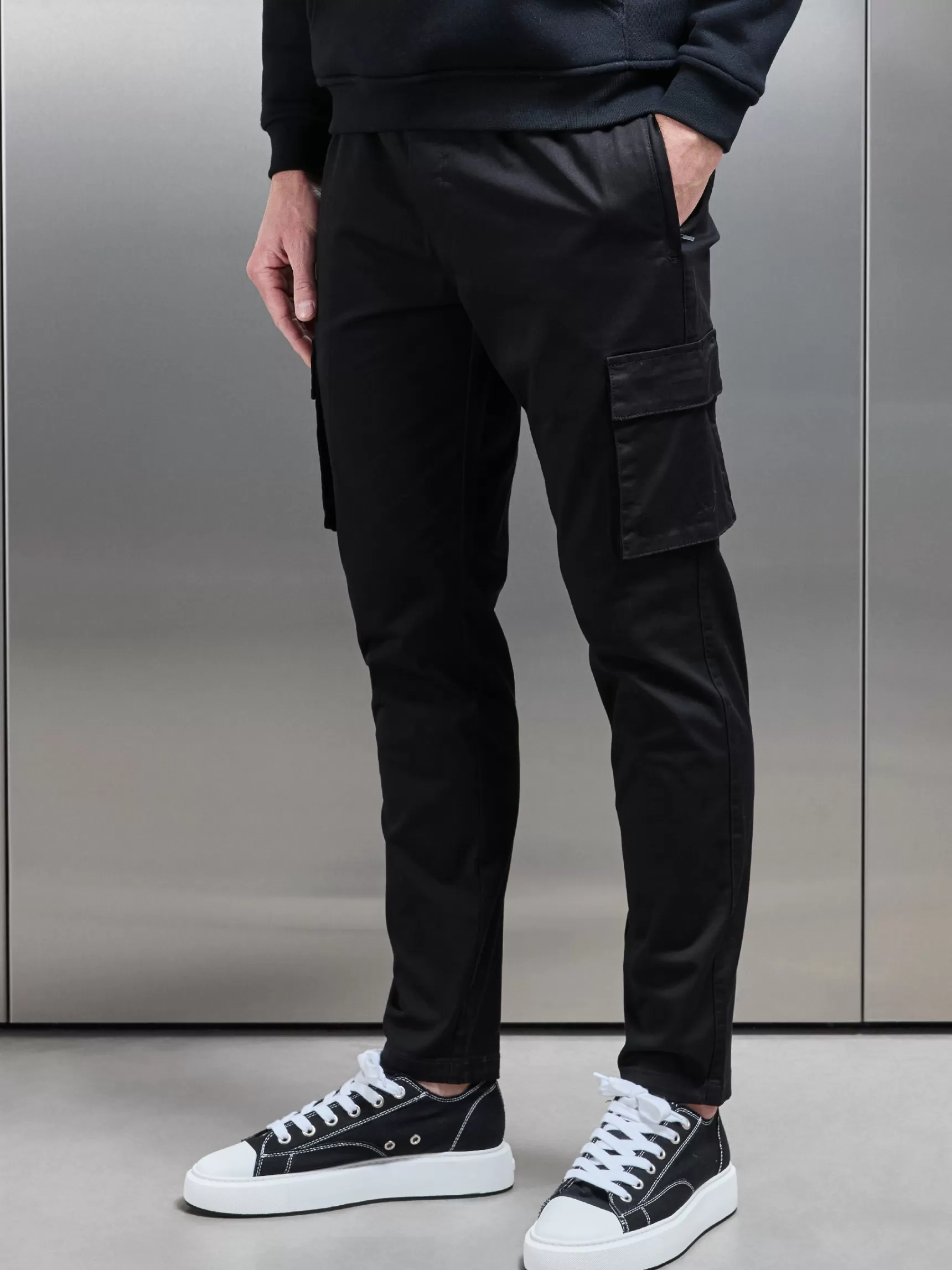 Clearance ARNE Cotton Cargo Pant - Black