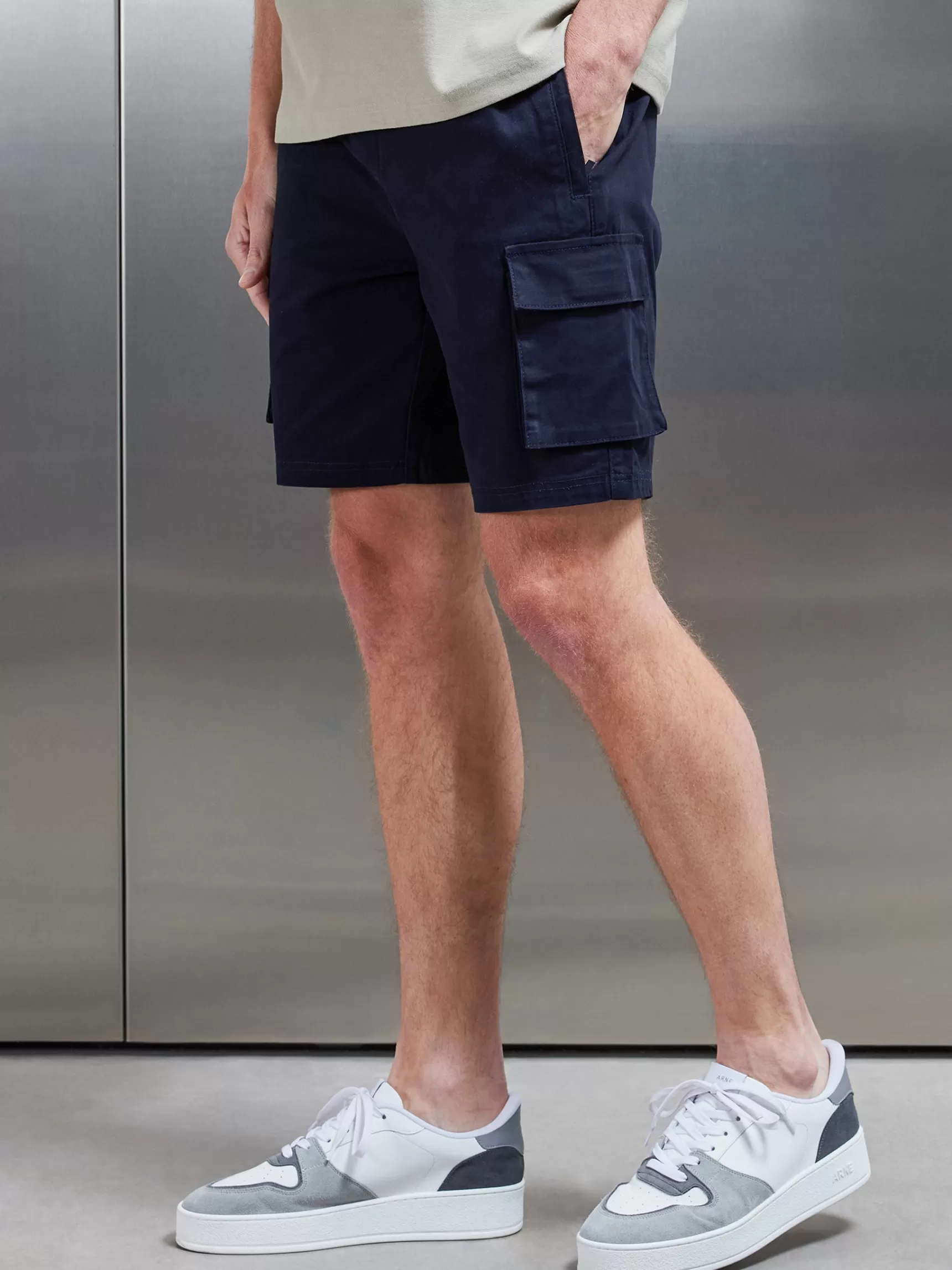 Hot ARNE Cotton Cargo Short - Navy
