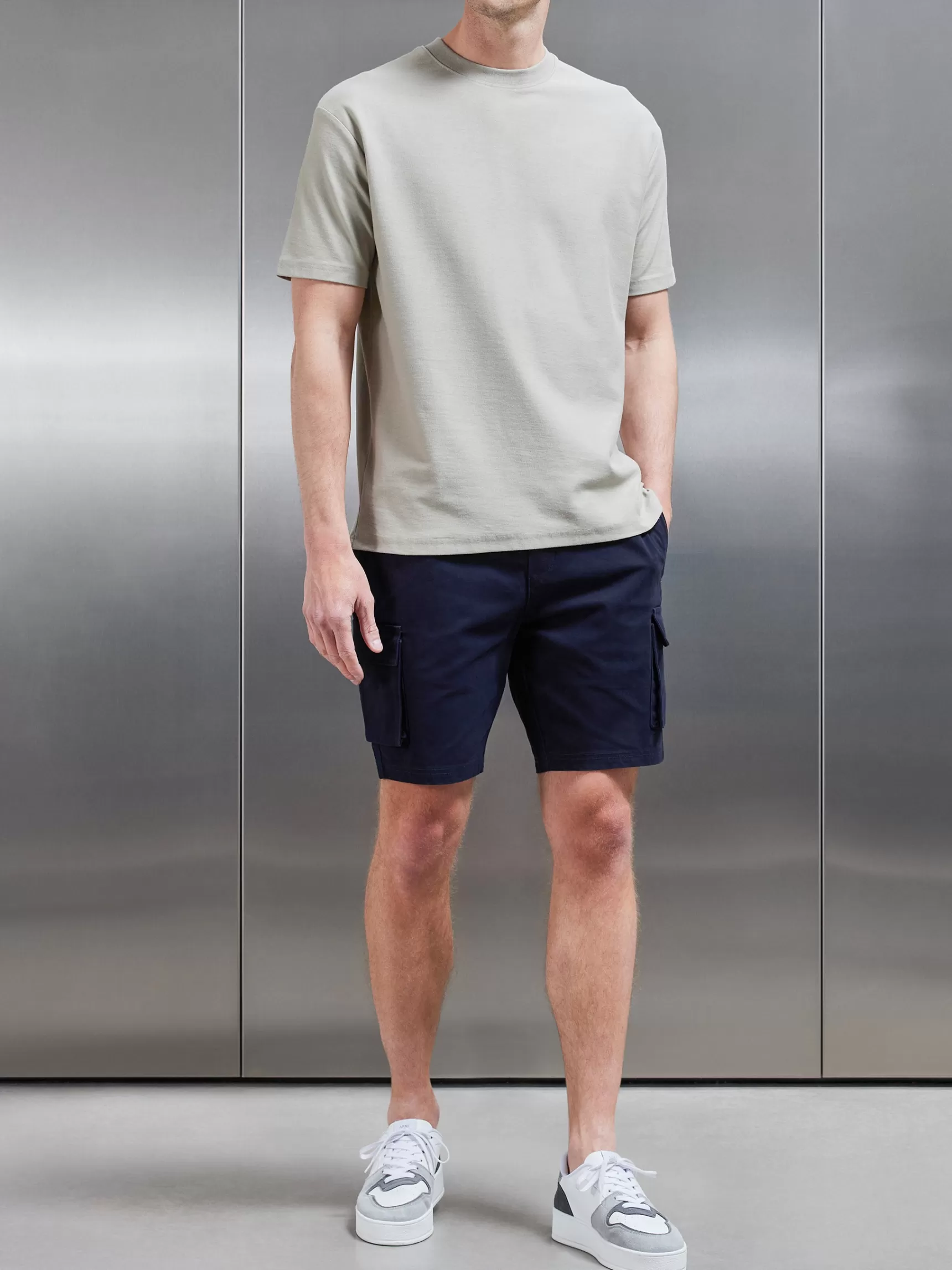 Hot ARNE Cotton Cargo Short - Navy