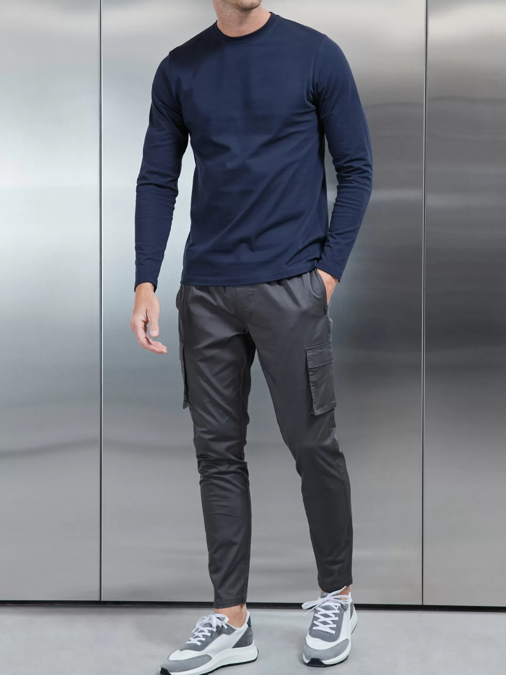 Cheap ARNE Cotton Drawstring Cargo Pant - Grey