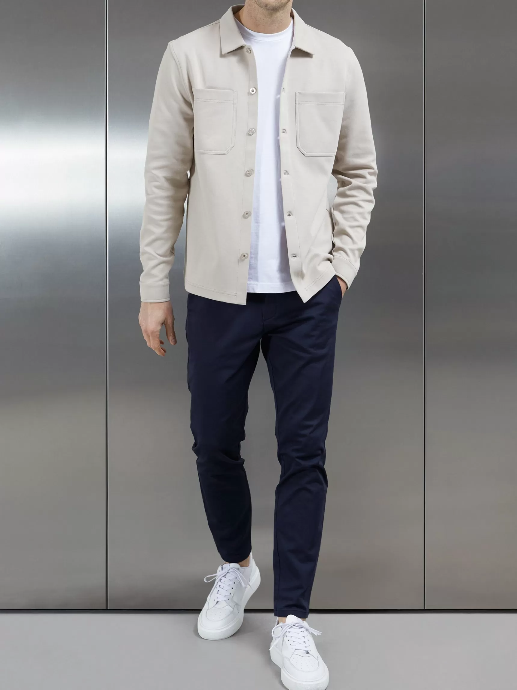 Cheap ARNE Cotton Jersey Overshirt - Stone