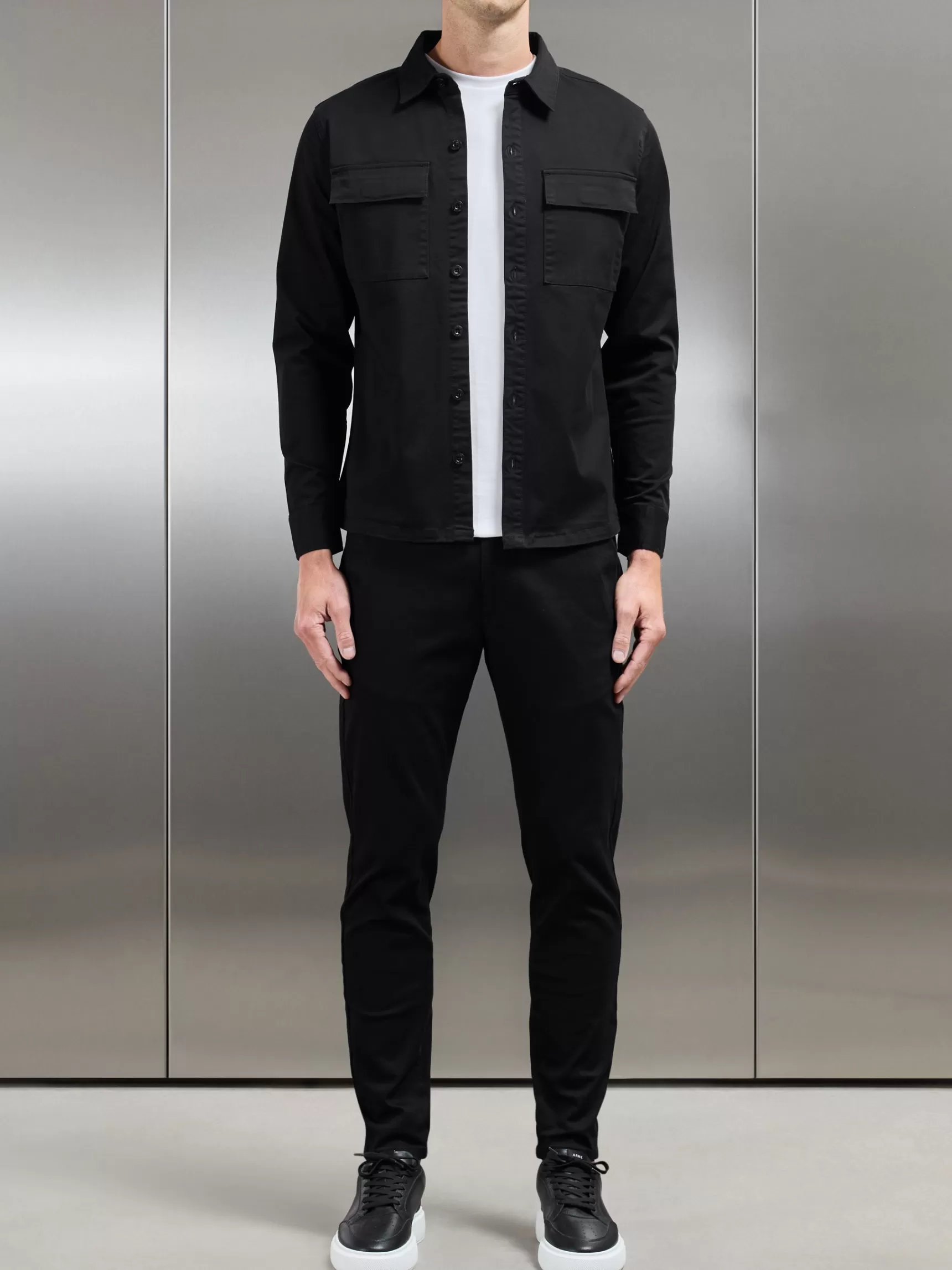 Hot ARNE Cotton Pocket Overshirt - Black