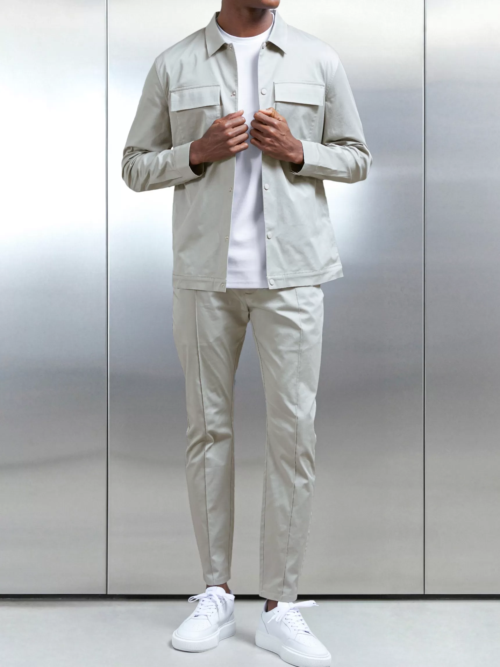 Store ARNE Essential Drawstring Trouser - Stone