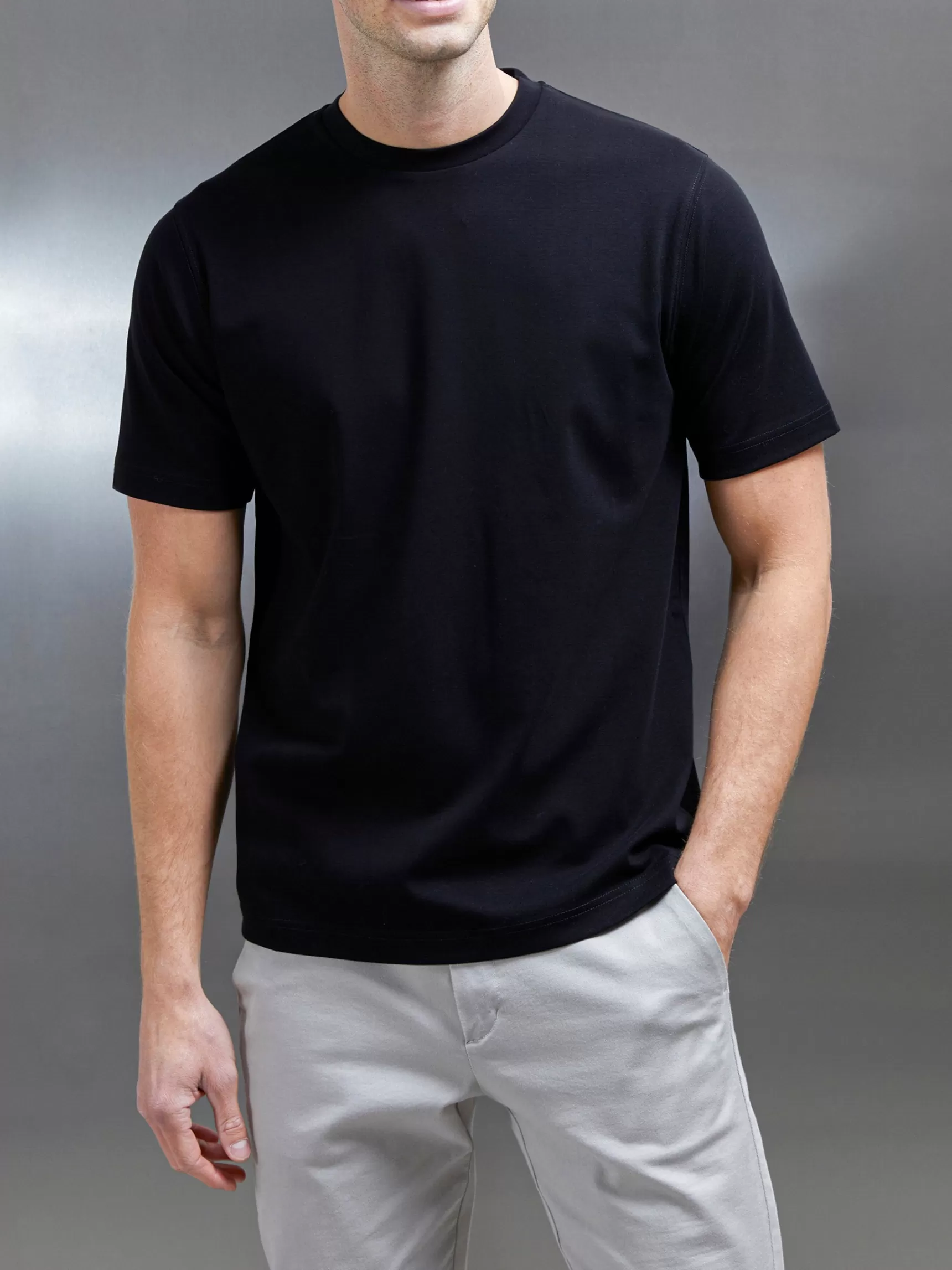 Fashion ARNE Essential Interlock T-Shirt - Black