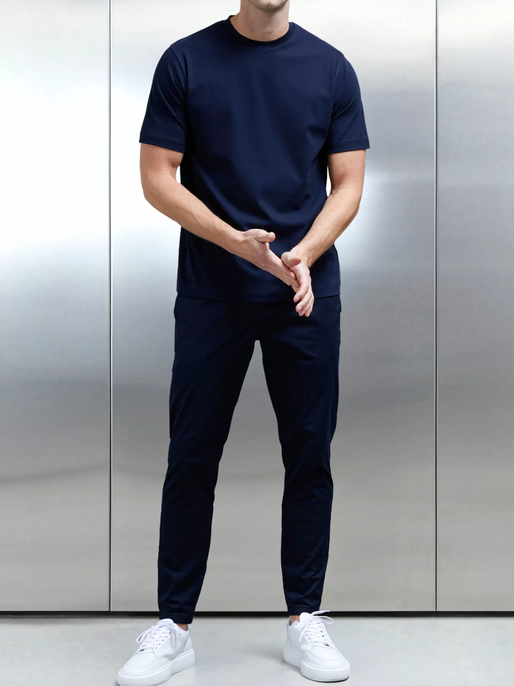 Sale ARNE Essential Interlock T-Shirt - Navy