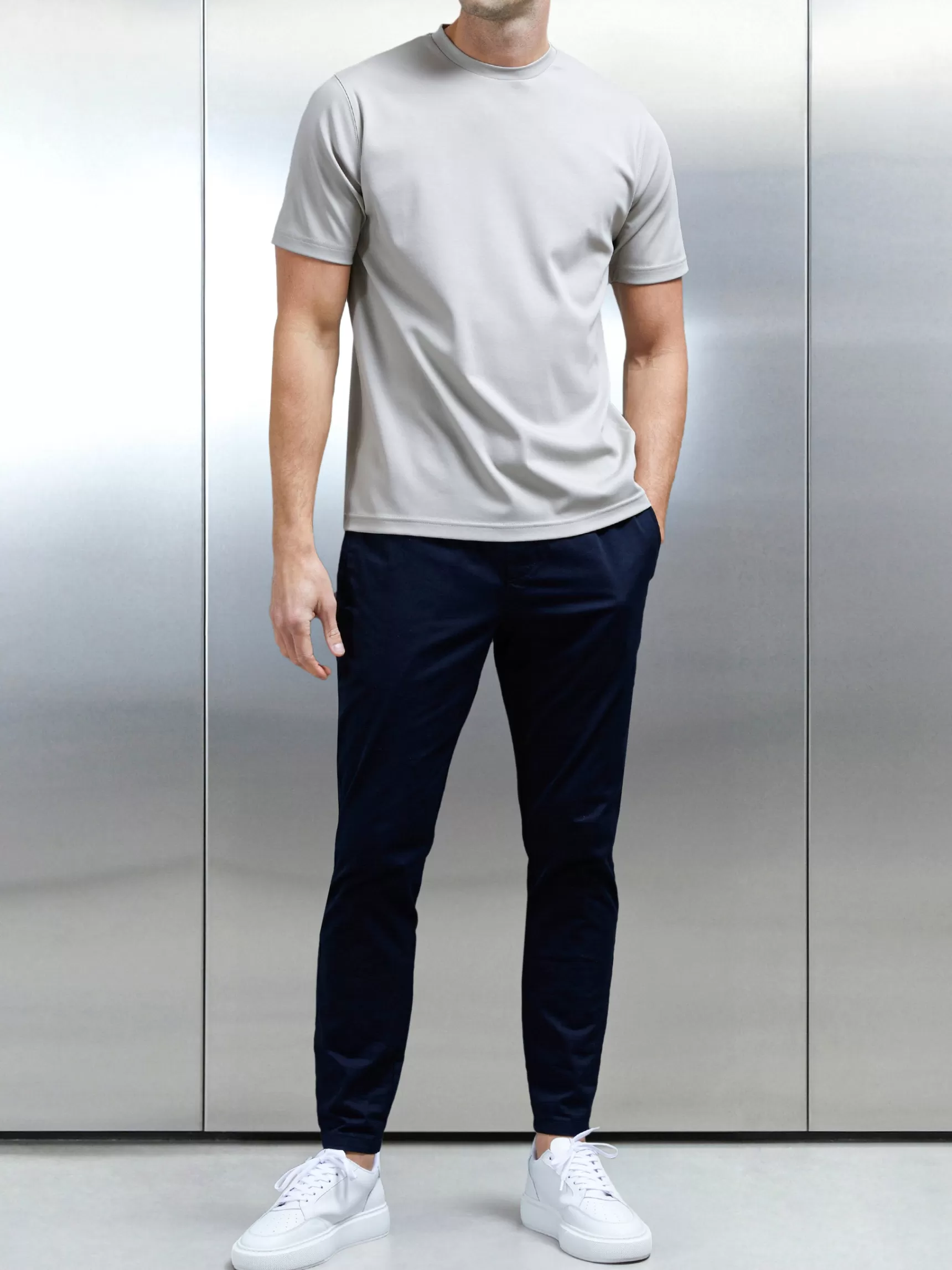 Cheap ARNE Essential Interlock T-Shirt - Stone