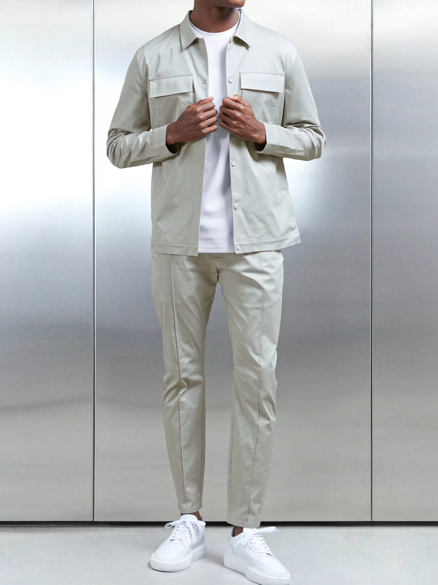 Store ARNE Essential Overshirt - Stone