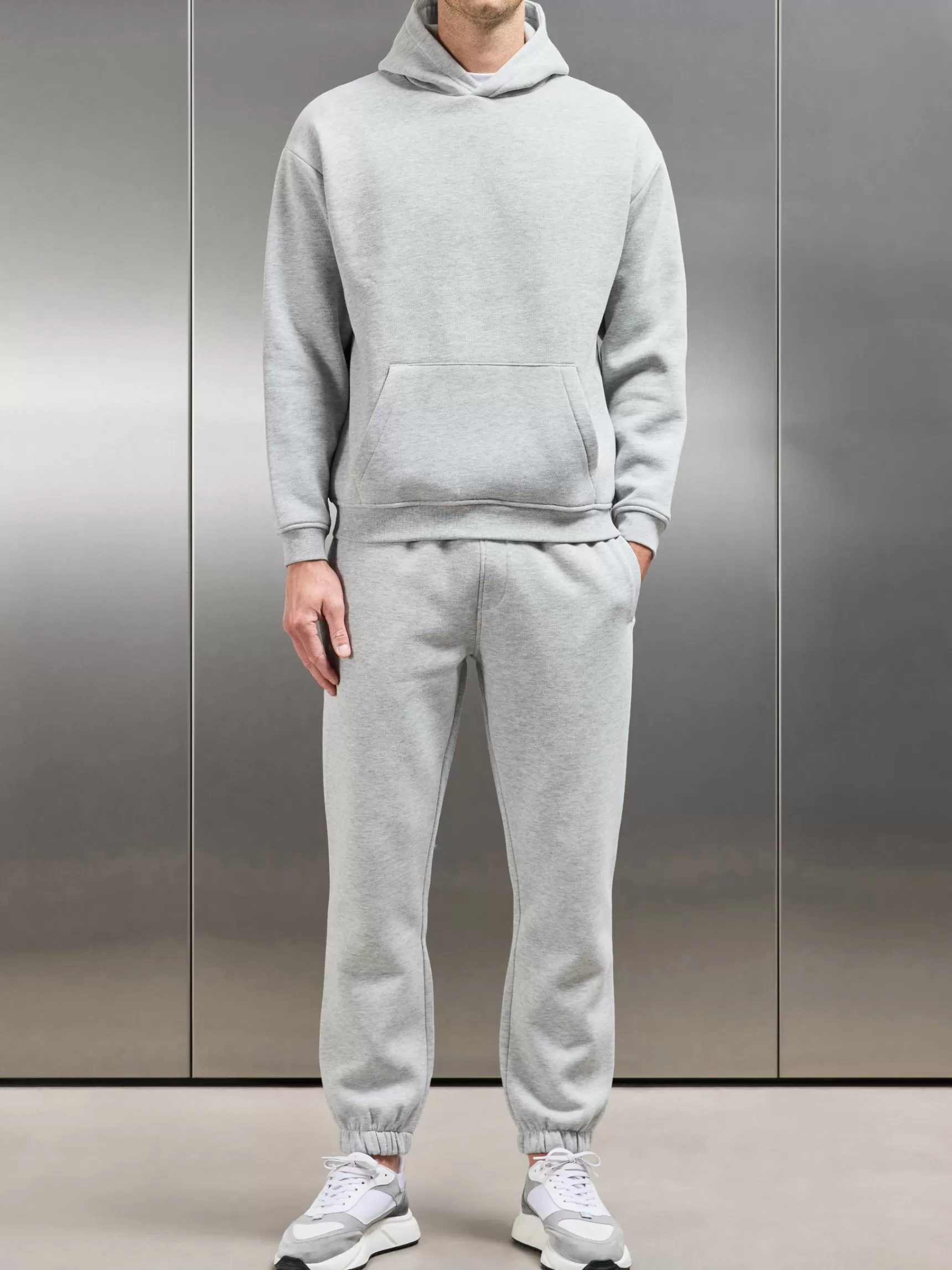 Cheap ARNE Essential Relaxed Hoodie - Marl Grey MarlGrey