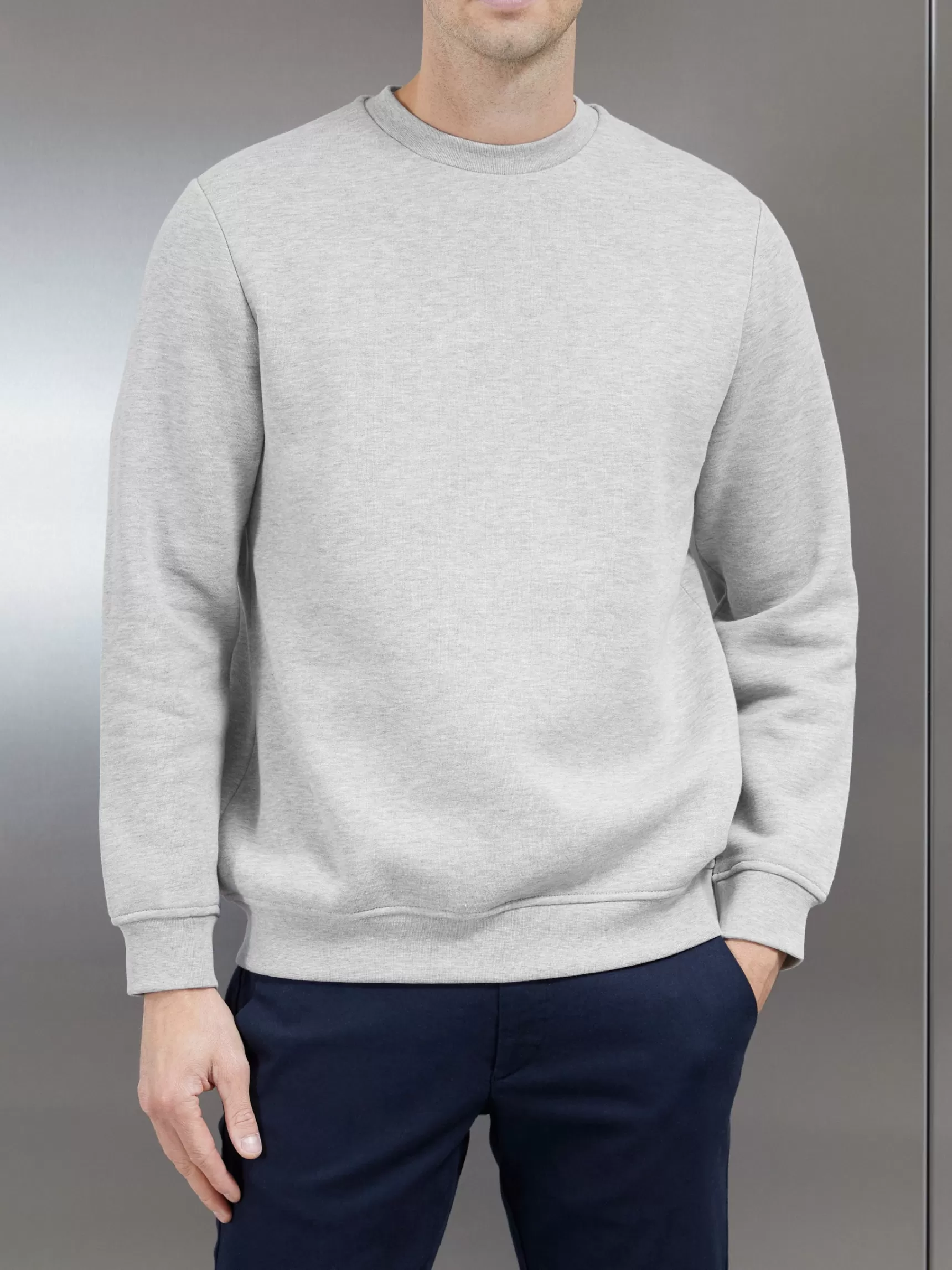 Store ARNE Essential Sweatshirt - Marl Grey MarlGrey