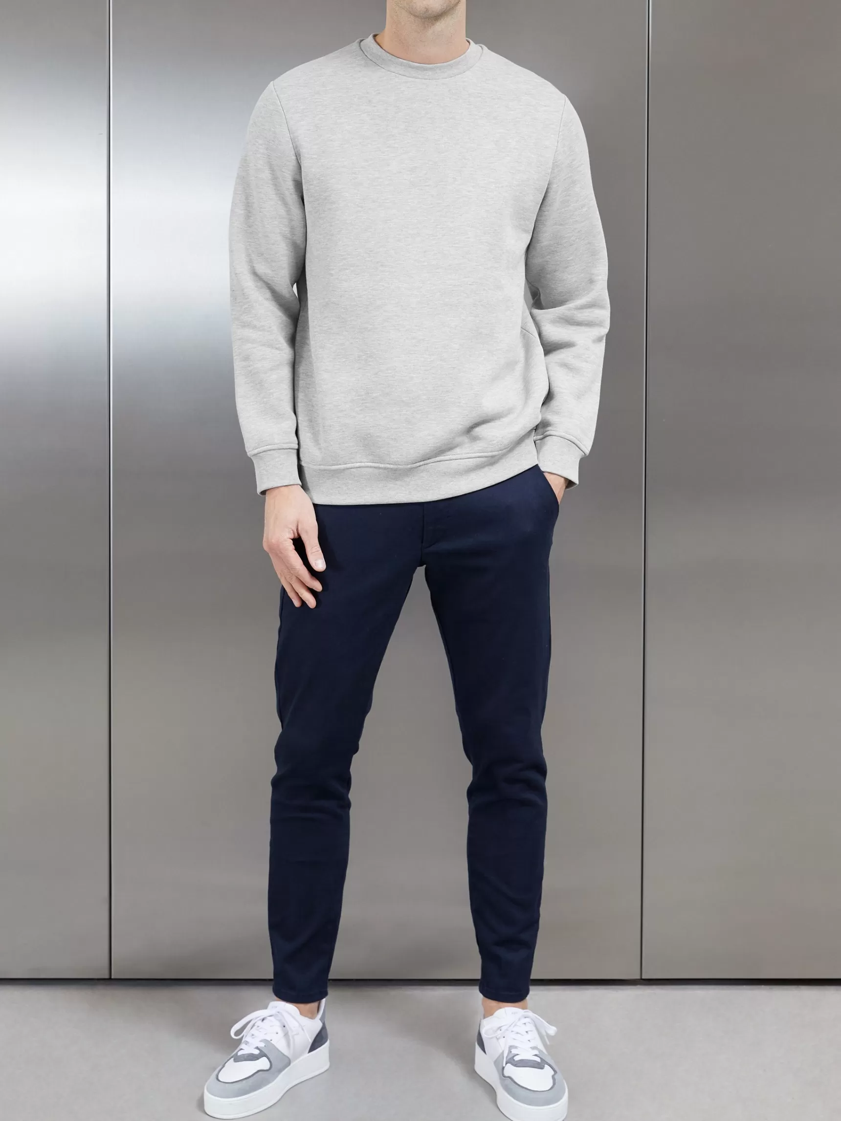 Store ARNE Essential Sweatshirt - Marl Grey MarlGrey