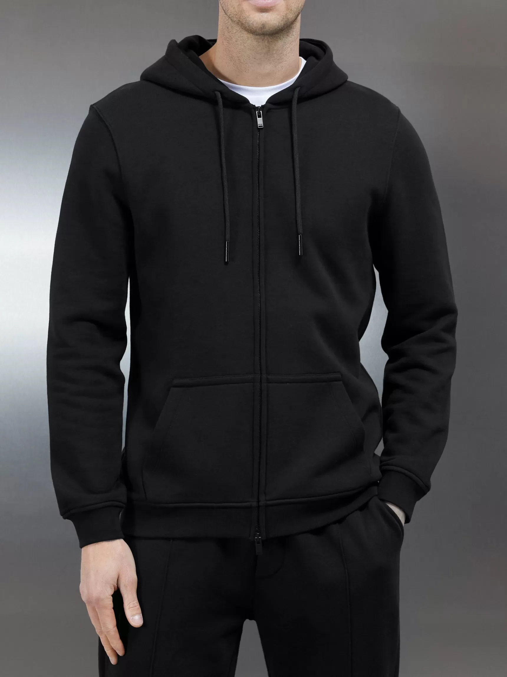 Online ARNE Essential Zip Through Hoodie - Black
