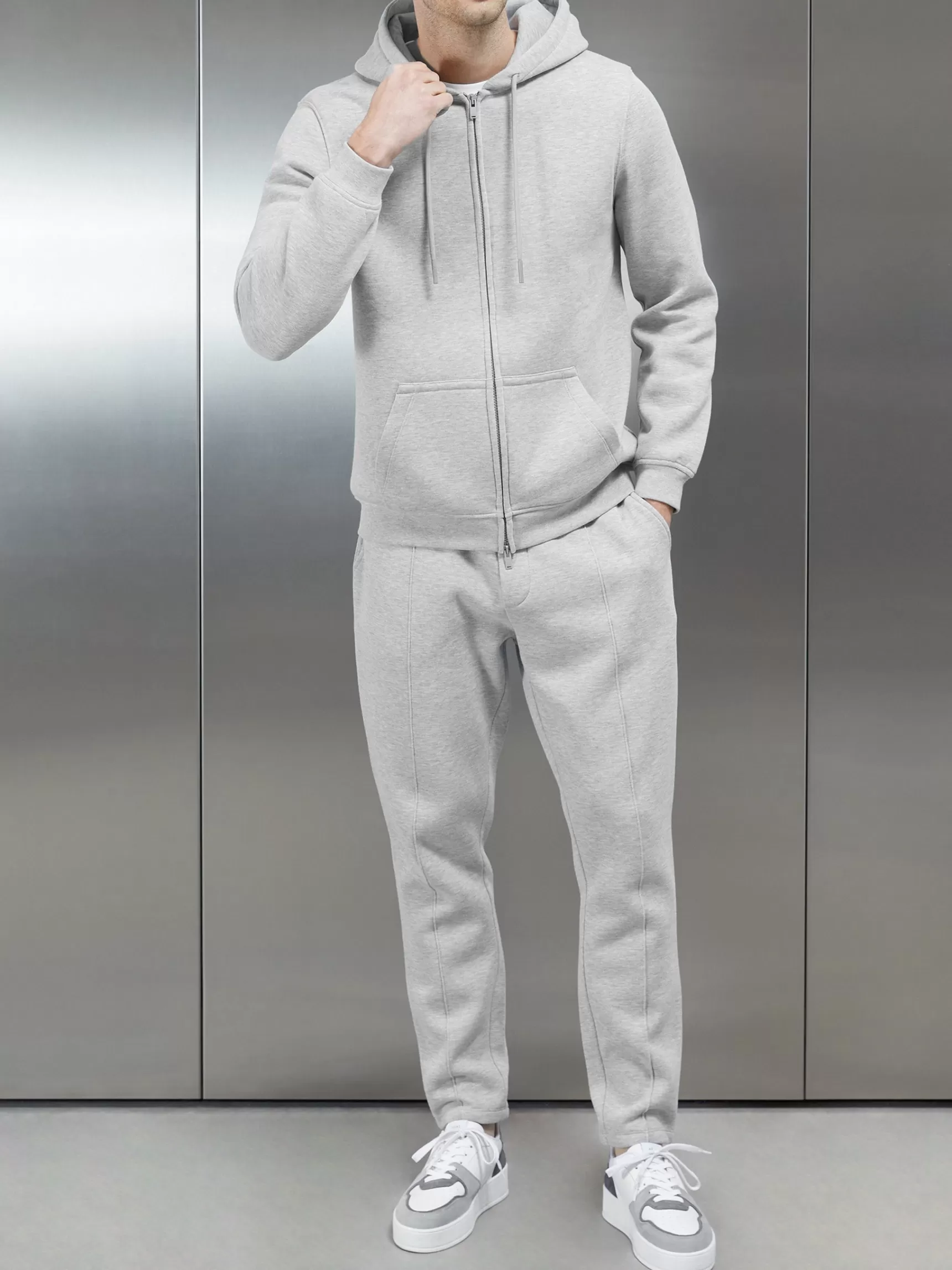 Online ARNE Essential Zip Through Hoodie - Marl Grey MarlGrey