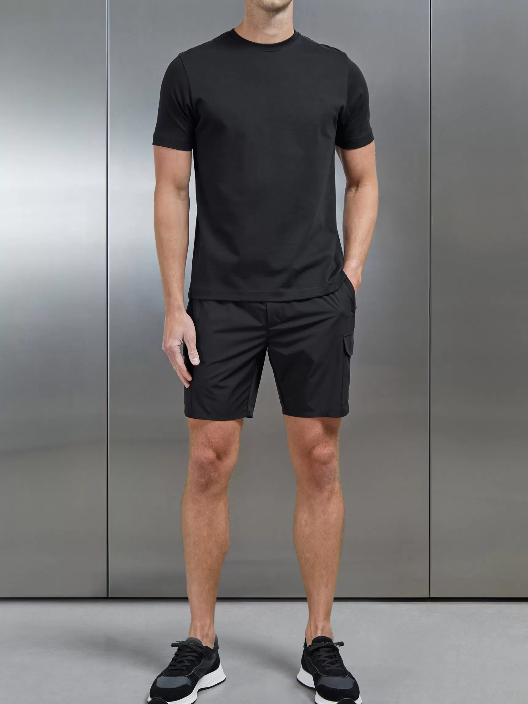 Hot ARNE Flat Pocket Technical Cargo Short - Black