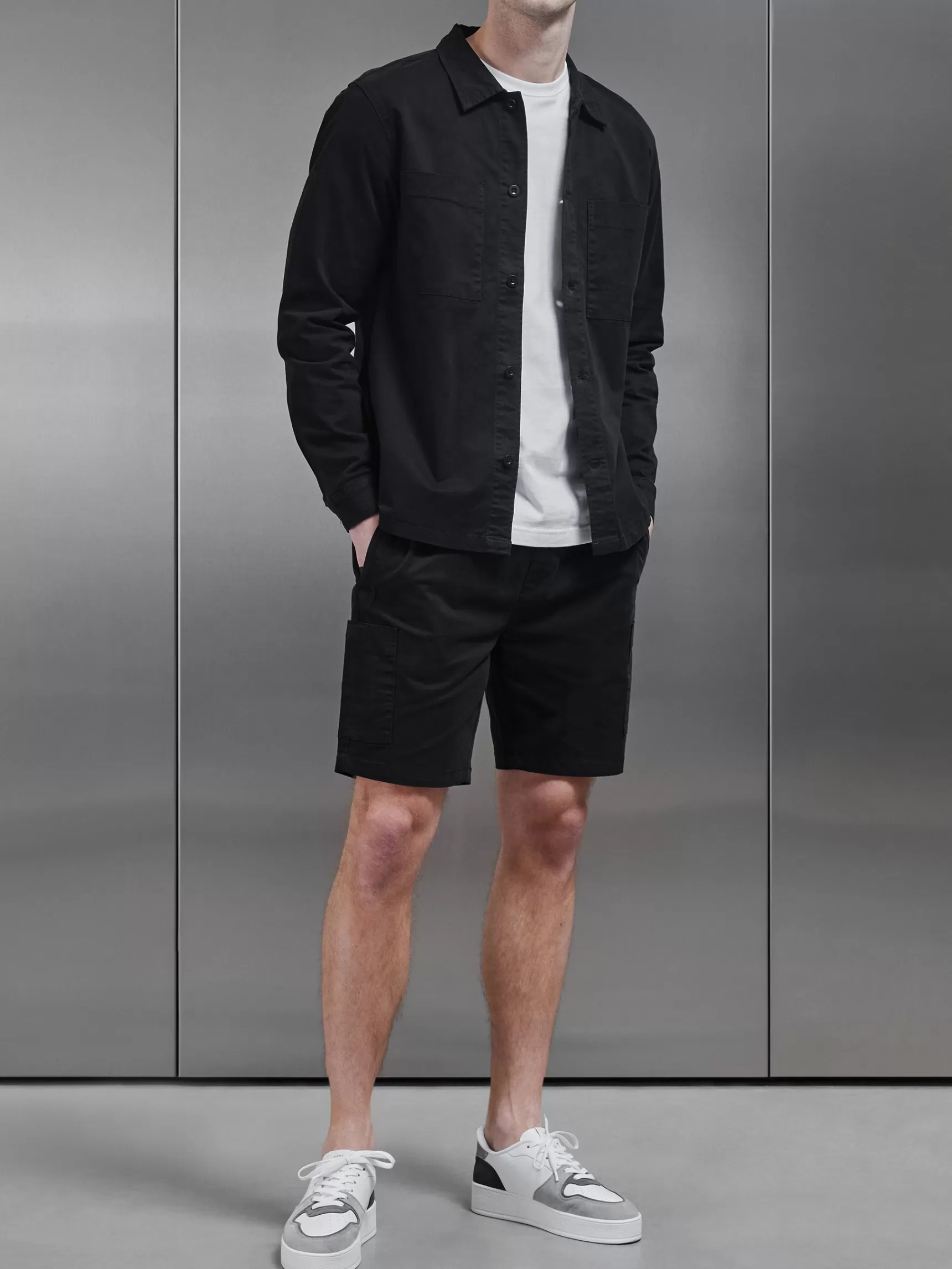 Discount ARNE Garment Dye Cargo Short - Black