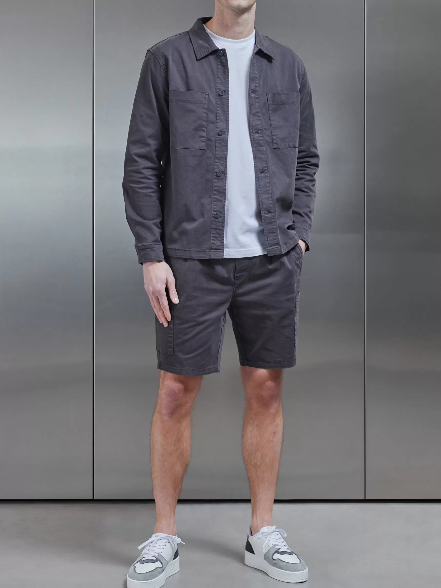 Sale ARNE Garment Dye Cargo Short - Grey