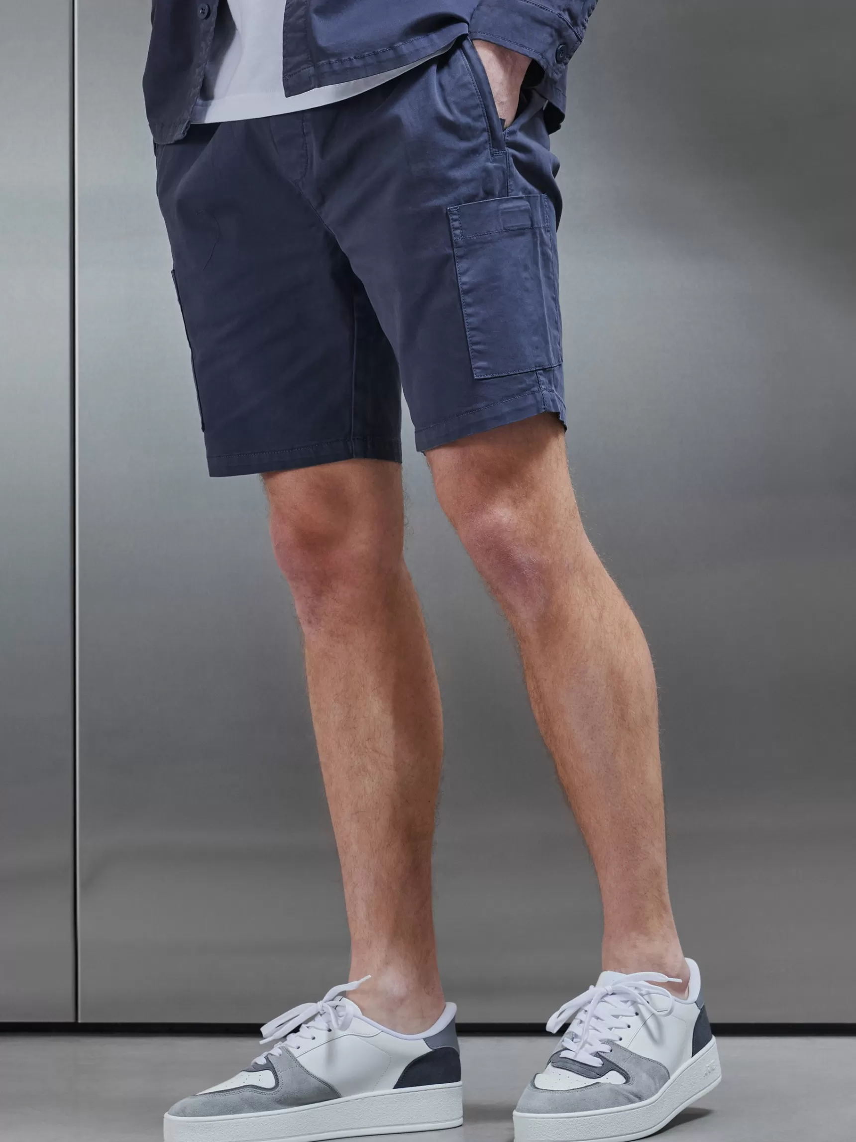 Fashion ARNE Garment Dye Cargo Short - Navy