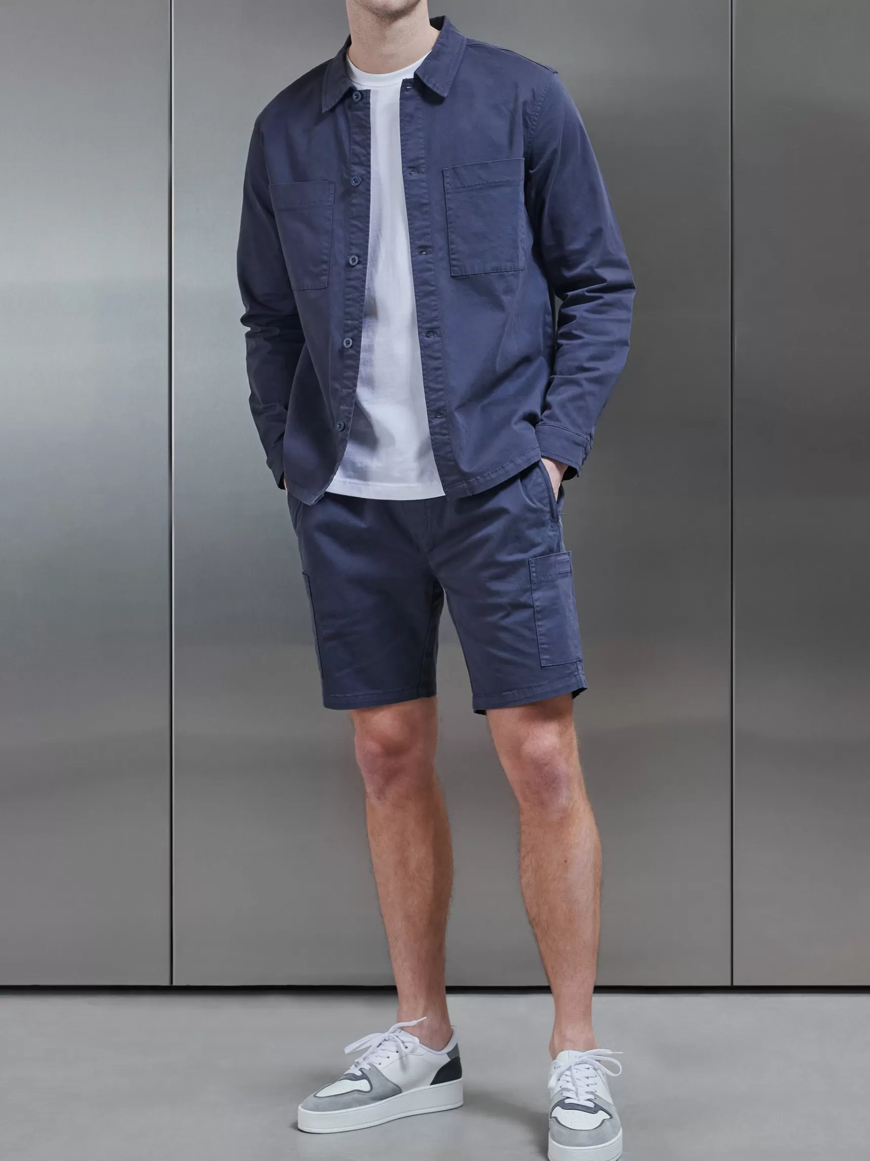 Fashion ARNE Garment Dye Cargo Short - Navy
