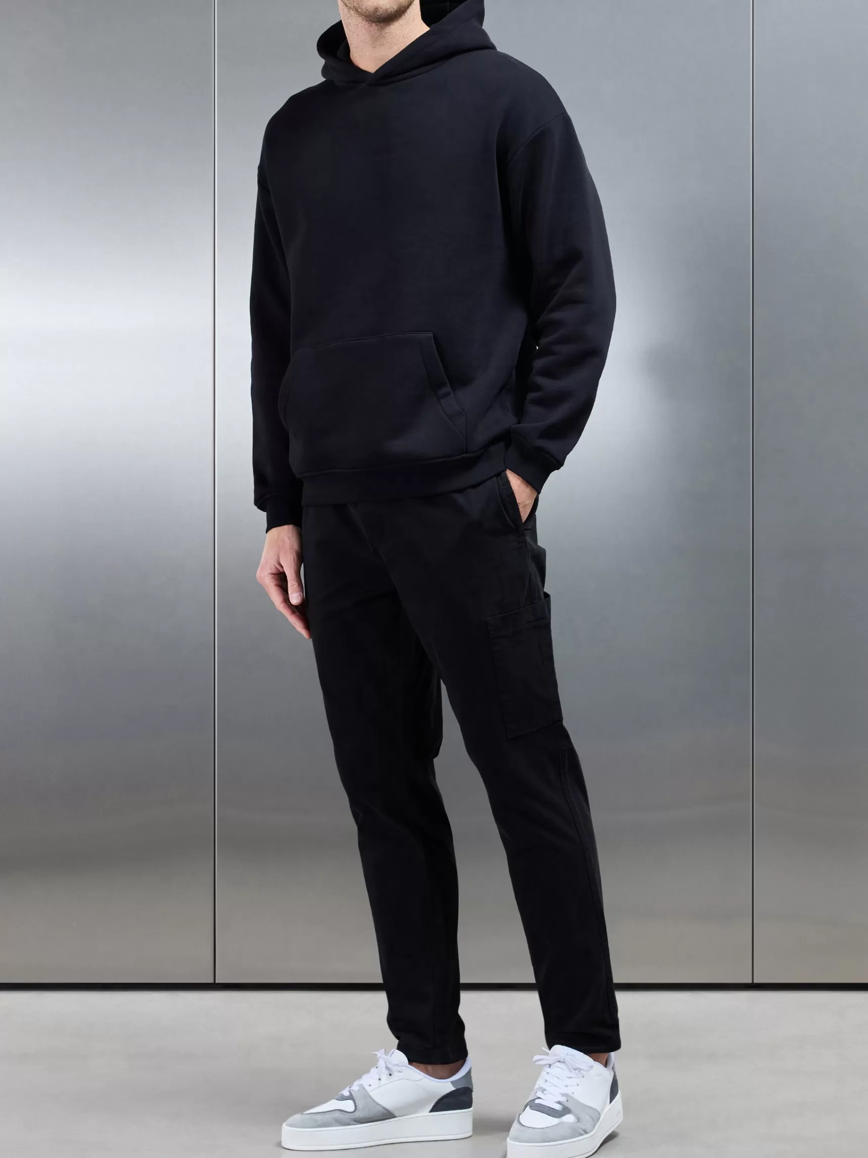 Online ARNE Garment Dye Cotton Cargo Pant - Black