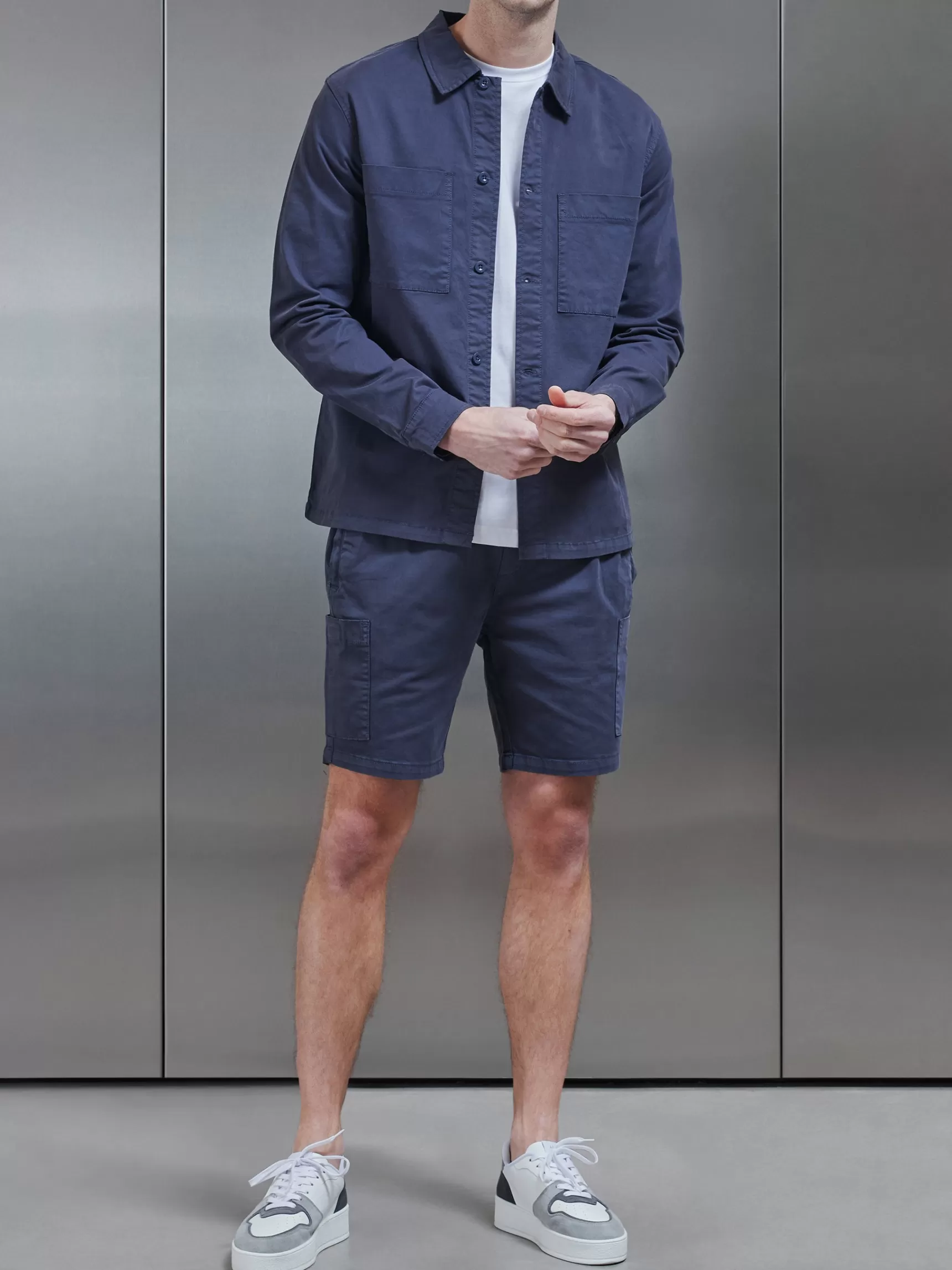Clearance ARNE Garment Dye Overshirt - Navy