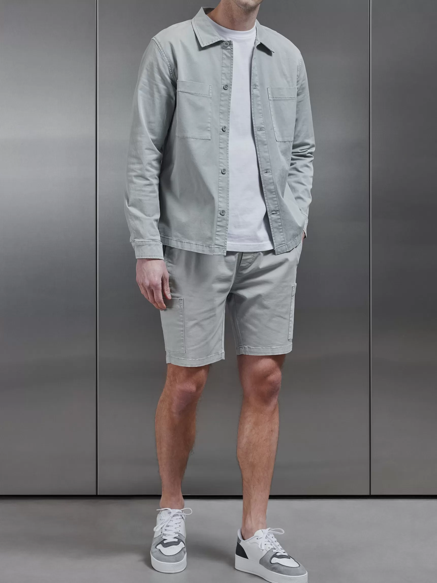 Online ARNE Garment Dye Overshirt - Stone