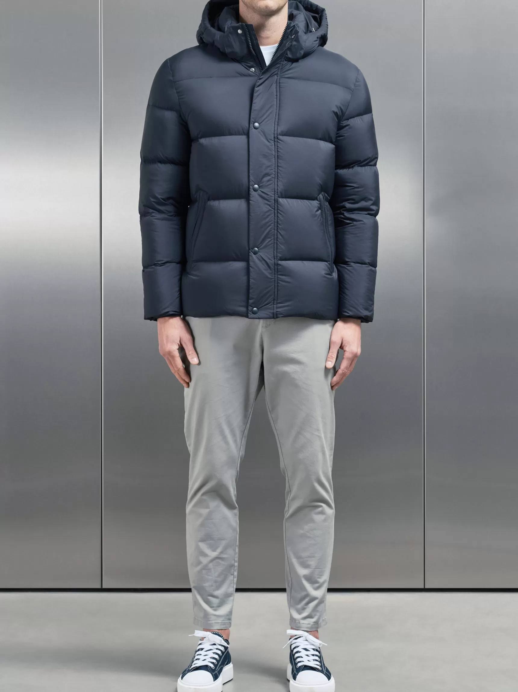 Clearance ARNE Goose Down Short Length Jacket - Navy
