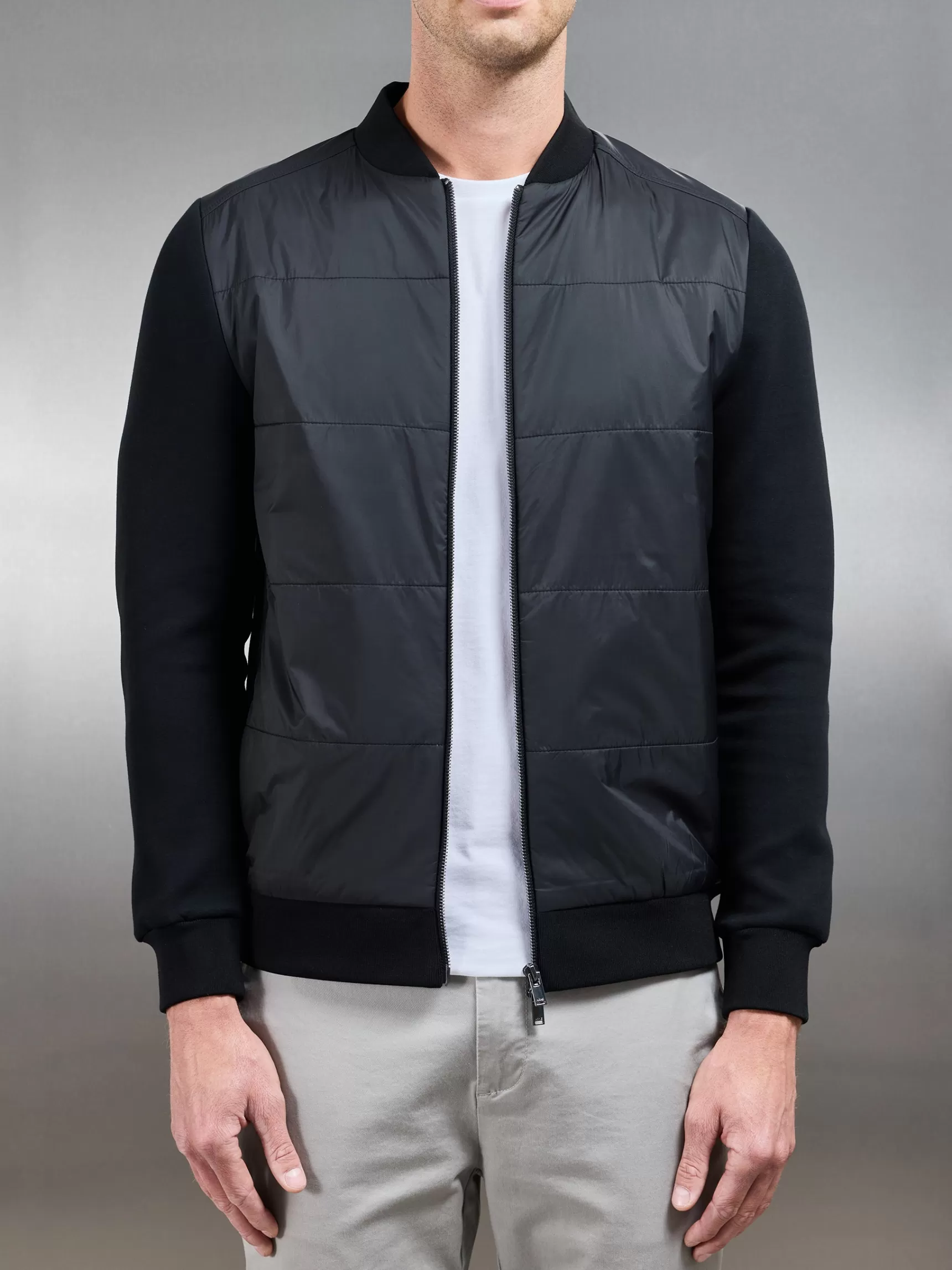 Cheap ARNE Hybrid Bomber Jacket - Black