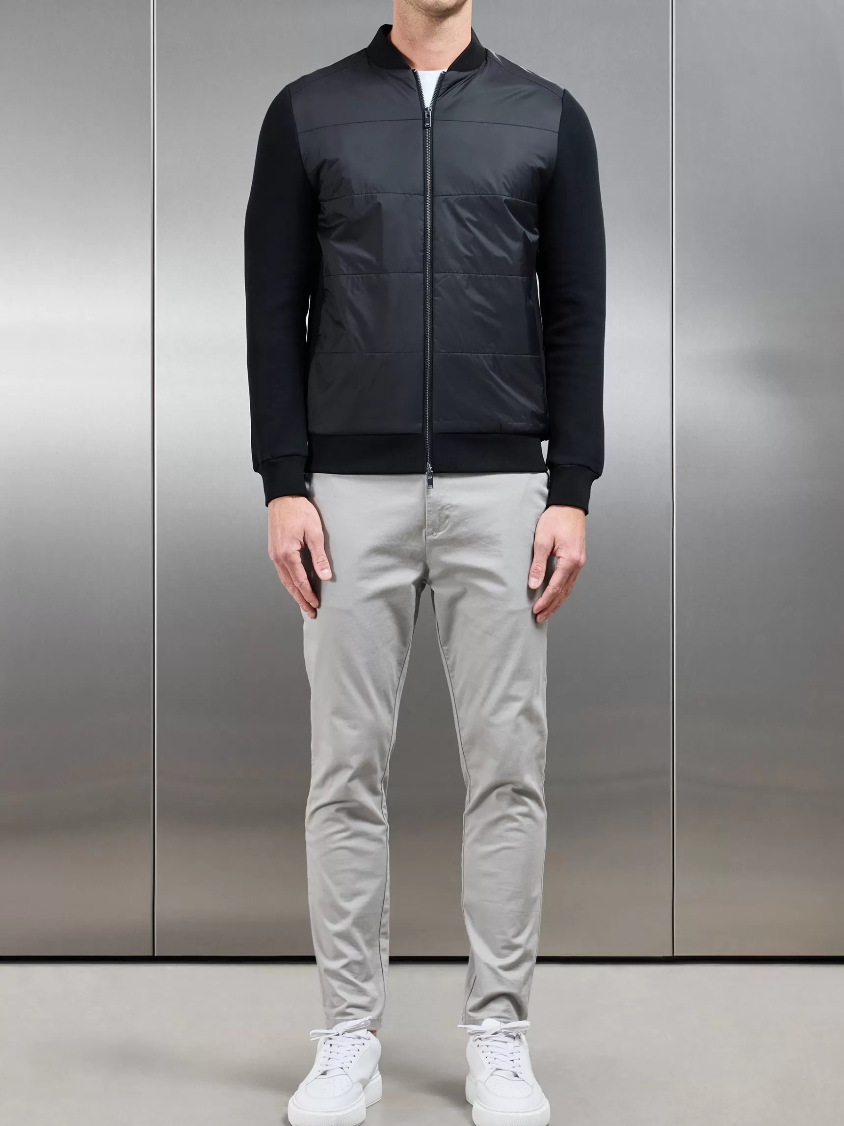 Cheap ARNE Hybrid Bomber Jacket - Black
