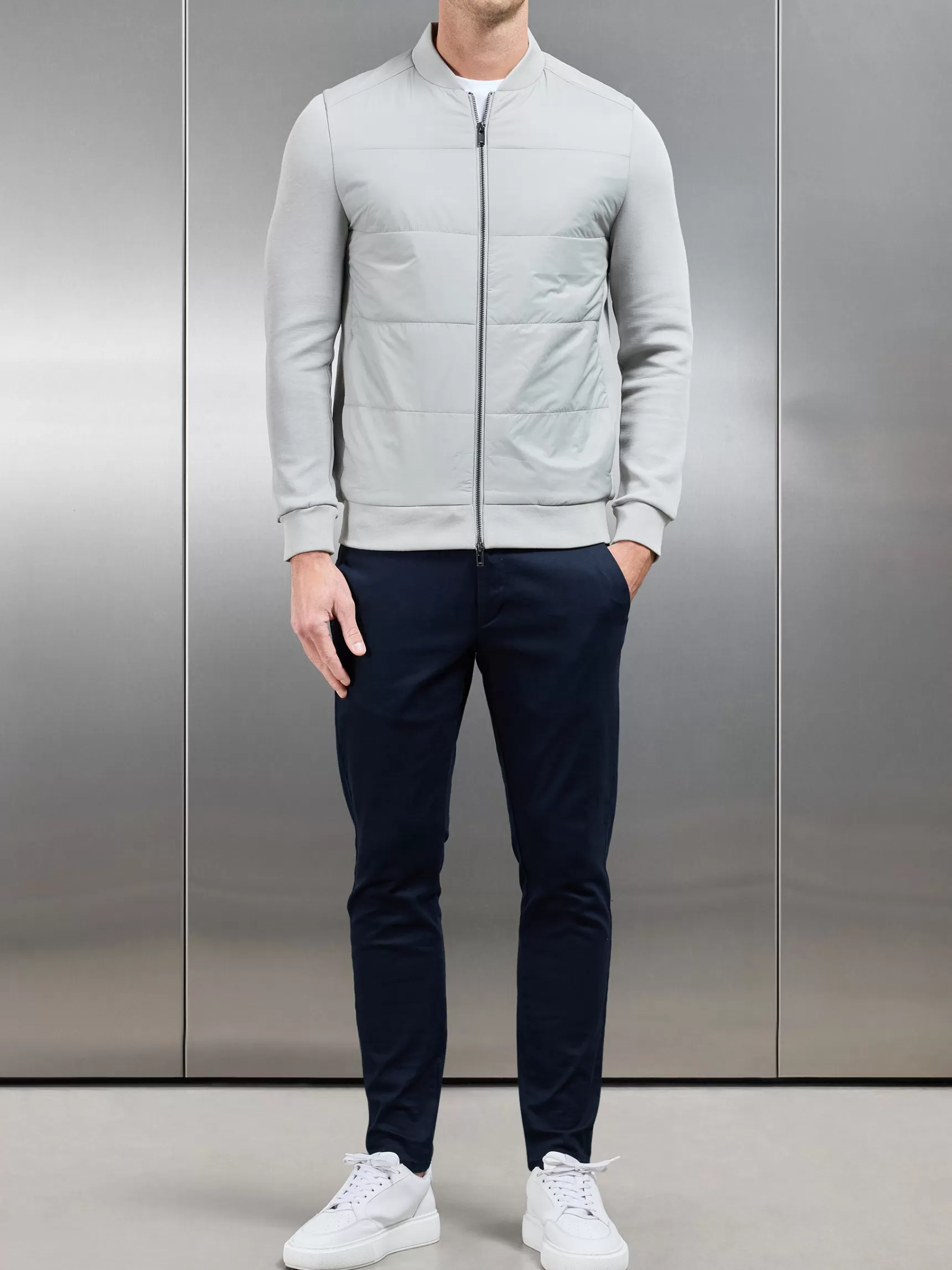 Hot ARNE Hybrid Bomber Jacket - Stone