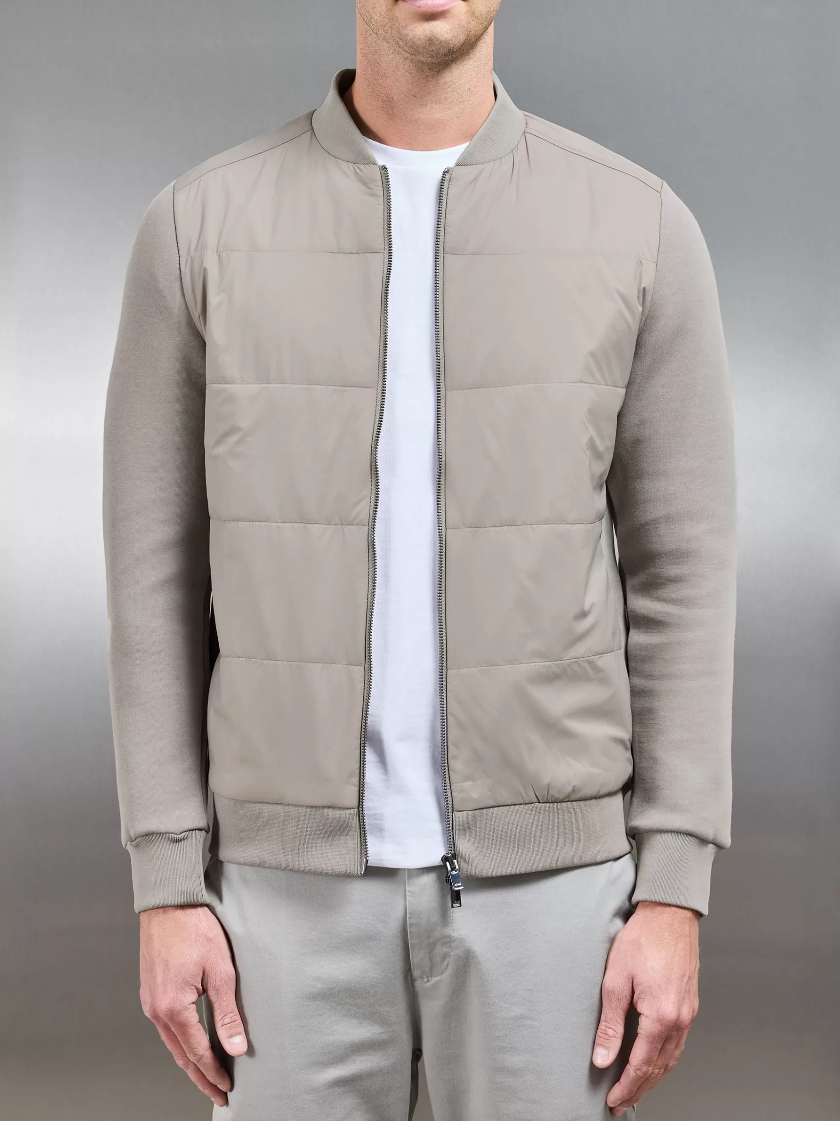 Discount ARNE Hybrid Bomber Jacket - Taupe