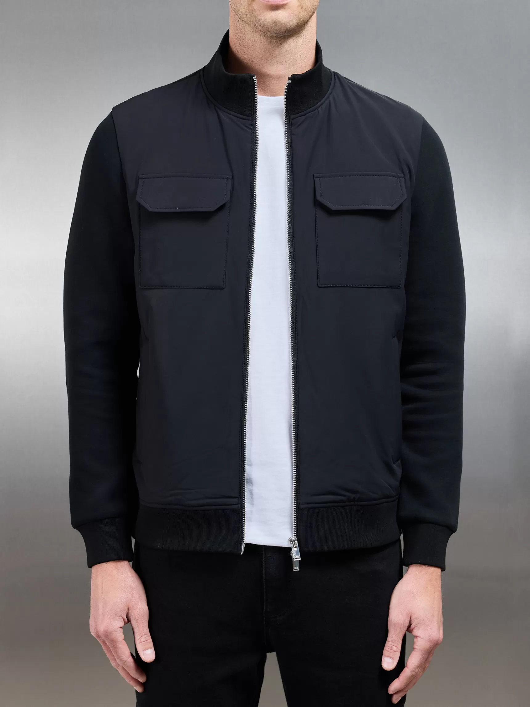 Cheap ARNE Hybrid Cargo Jacket - Black