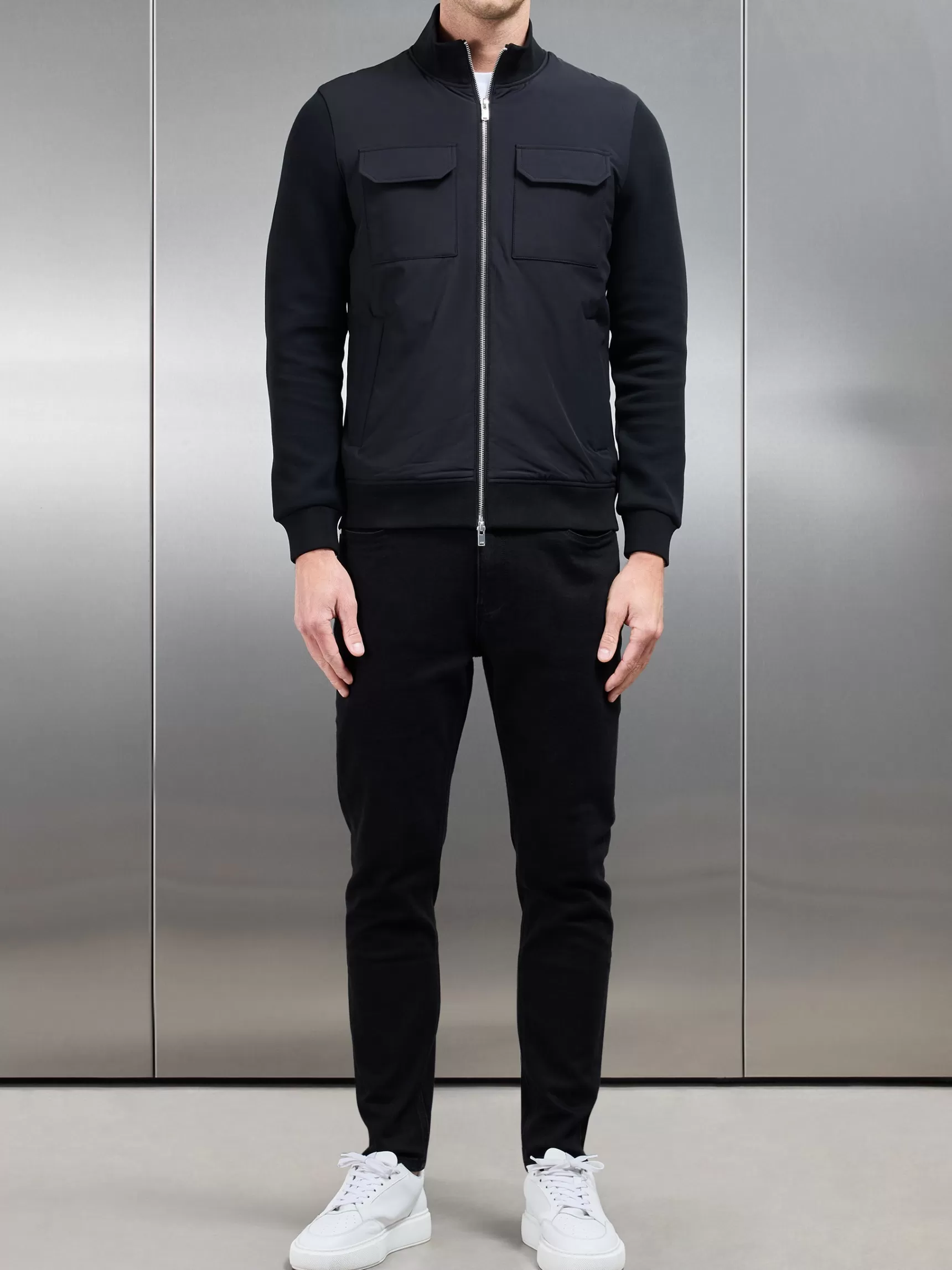 Cheap ARNE Hybrid Cargo Jacket - Black