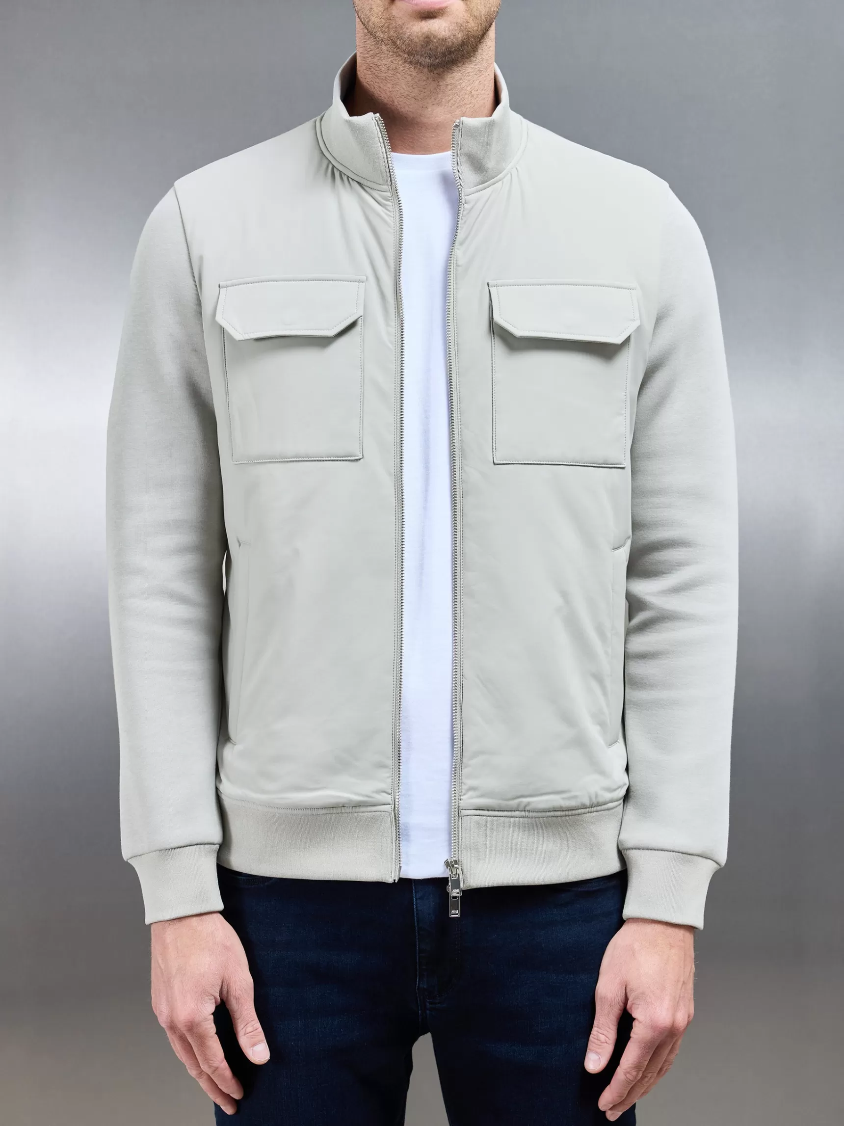 Clearance ARNE Hybrid Cargo Jacket - Stone