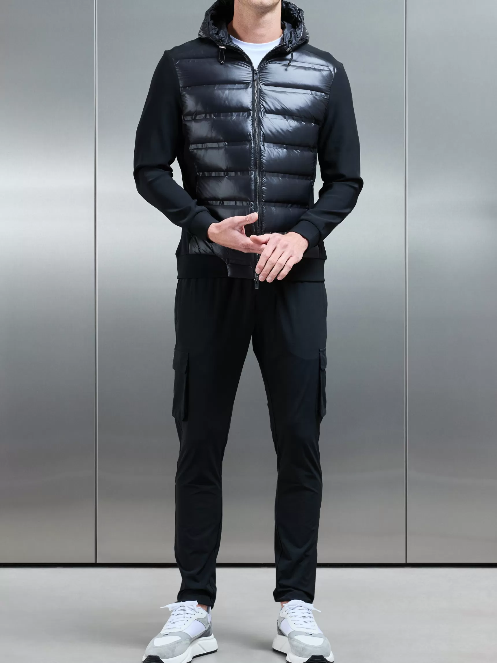 Best ARNE Hybrid Puffer Jacket - Black
