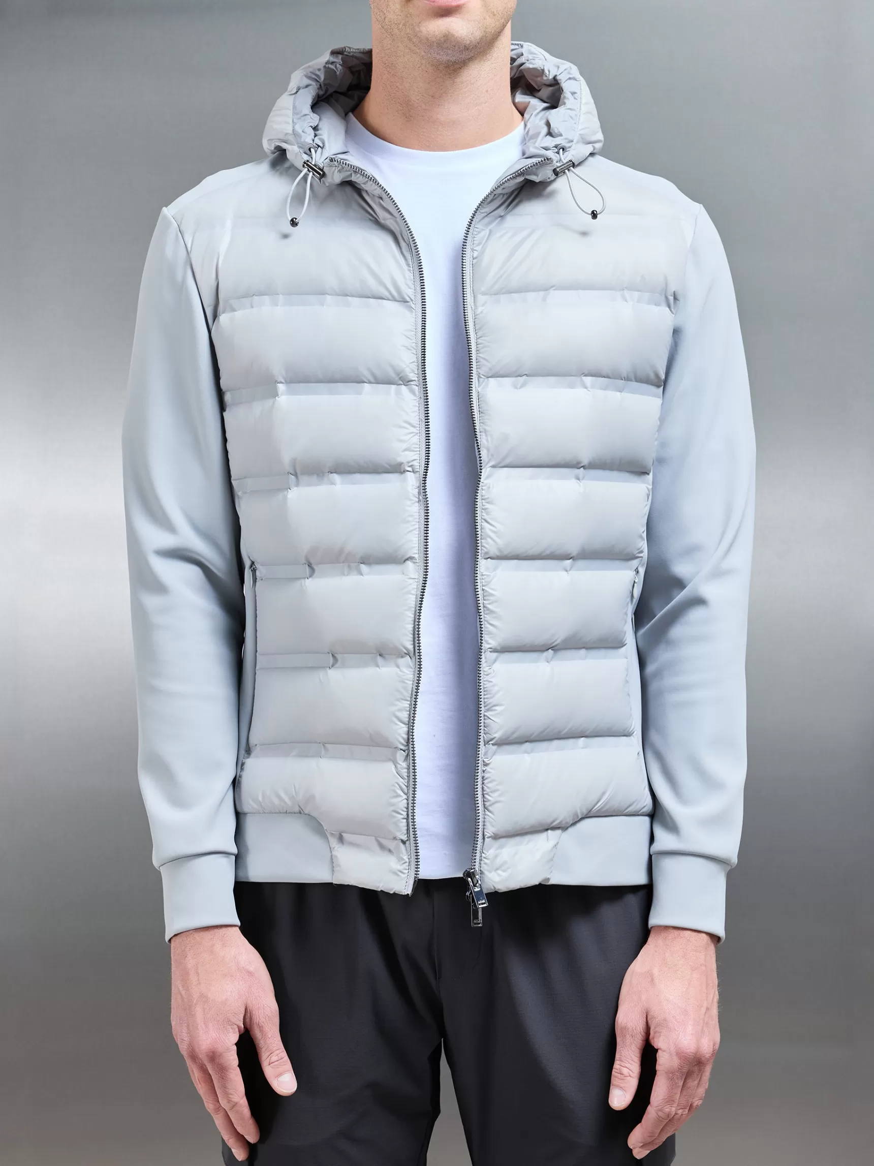 Online ARNE Hybrid Puffer Jacket - Mid Grey MidGrey