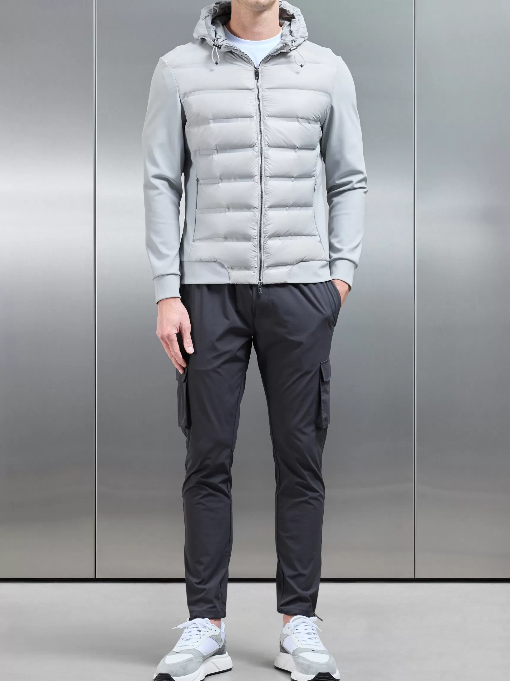 Online ARNE Hybrid Puffer Jacket - Mid Grey MidGrey