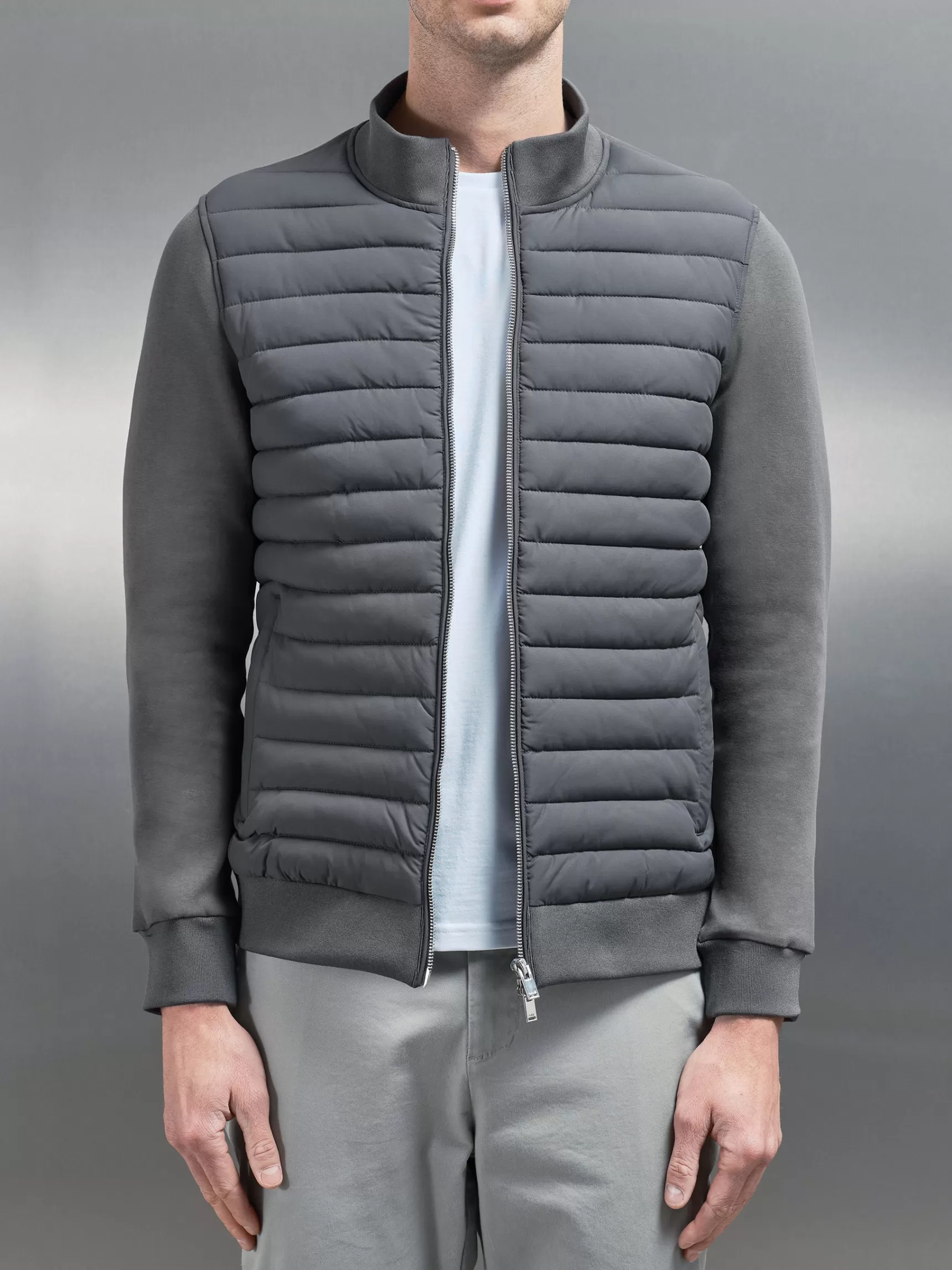 Best ARNE Hybrid Quilted Jacket - Grey