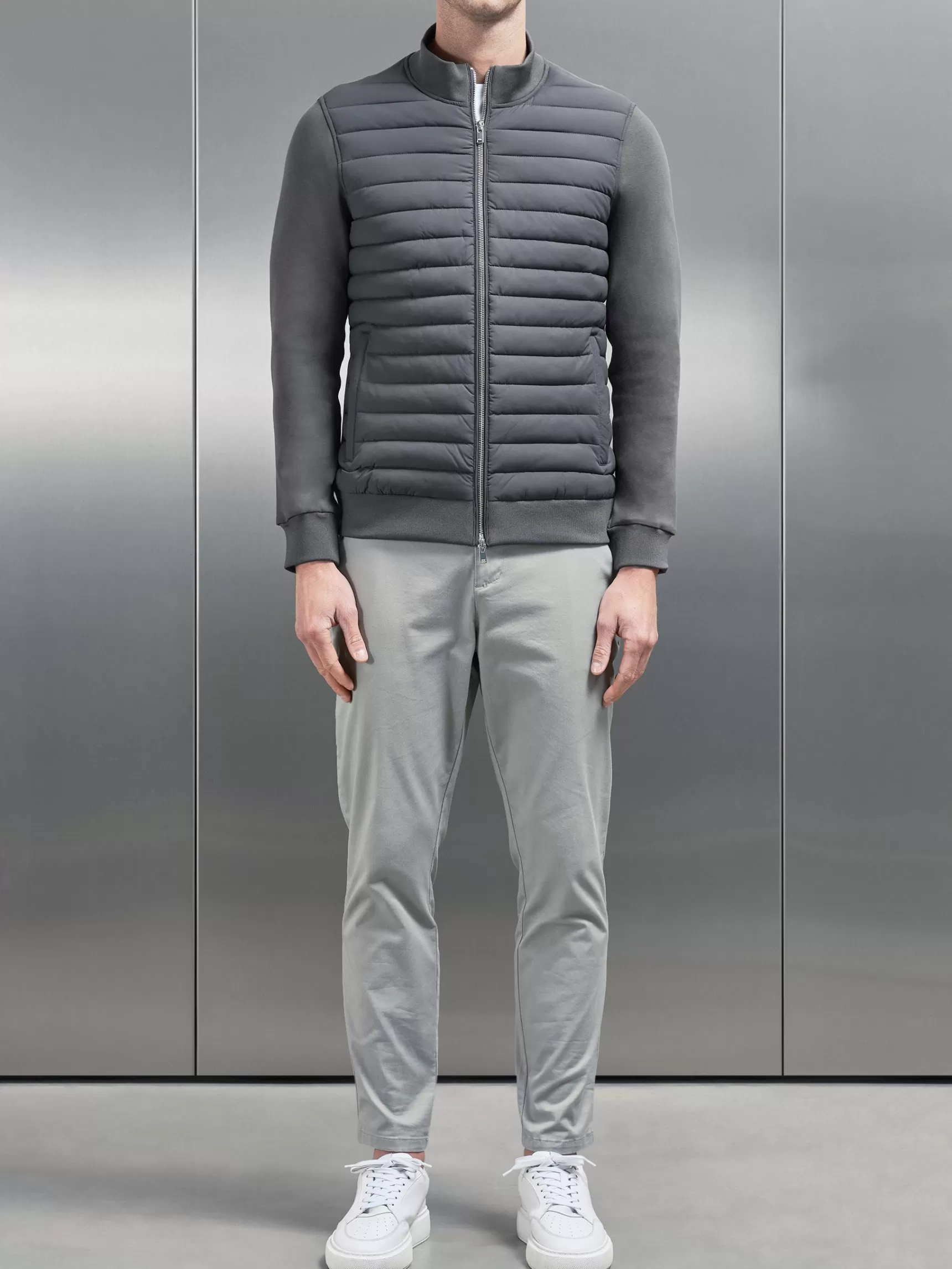 Best ARNE Hybrid Quilted Jacket - Grey